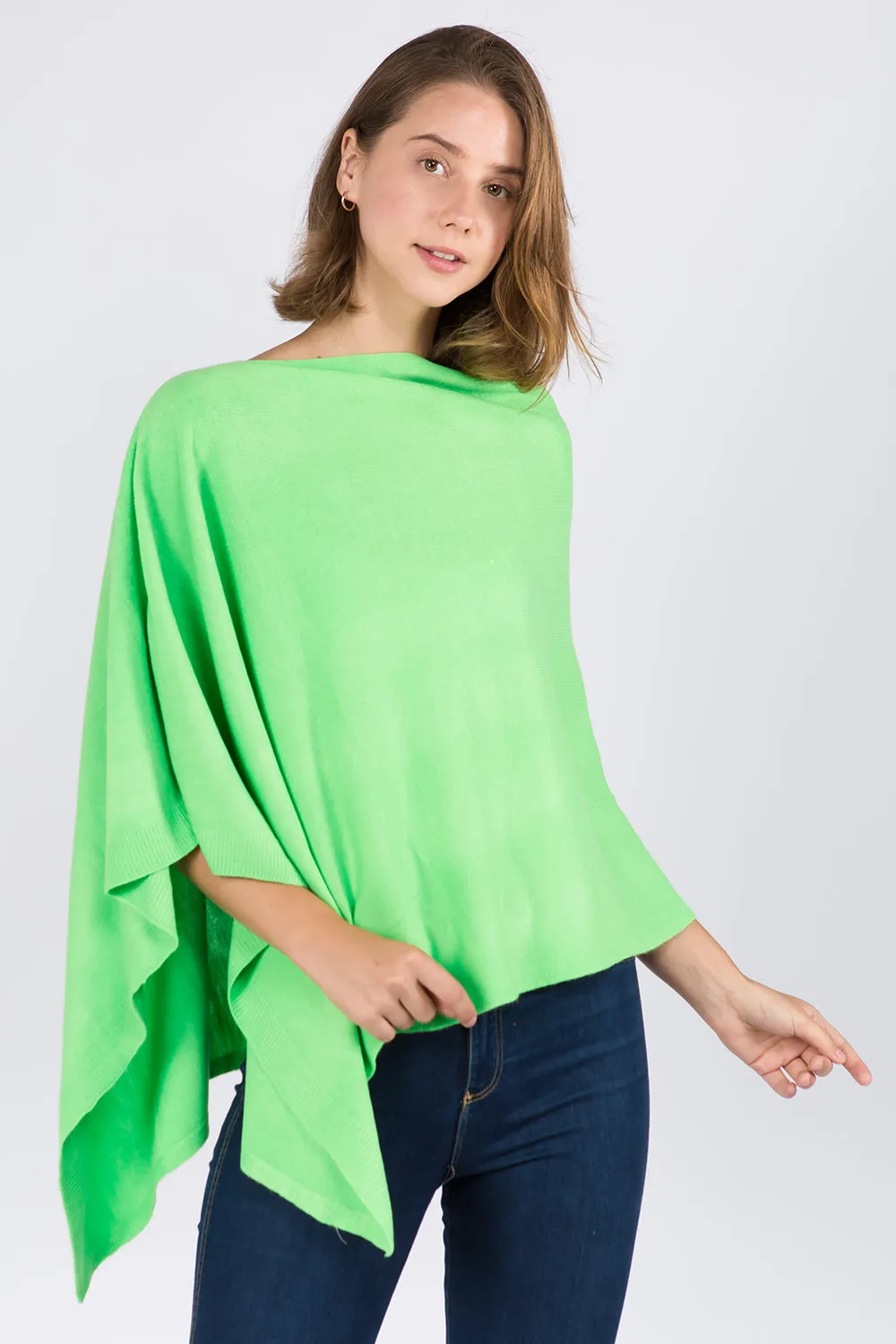 PA8672 solid color poncho