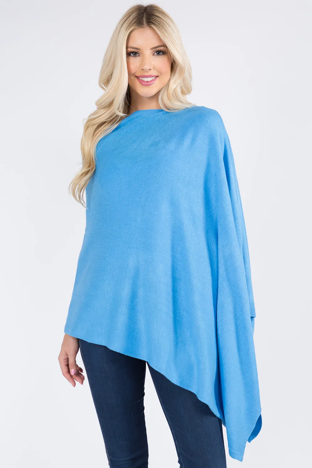 PA8672 solid color poncho