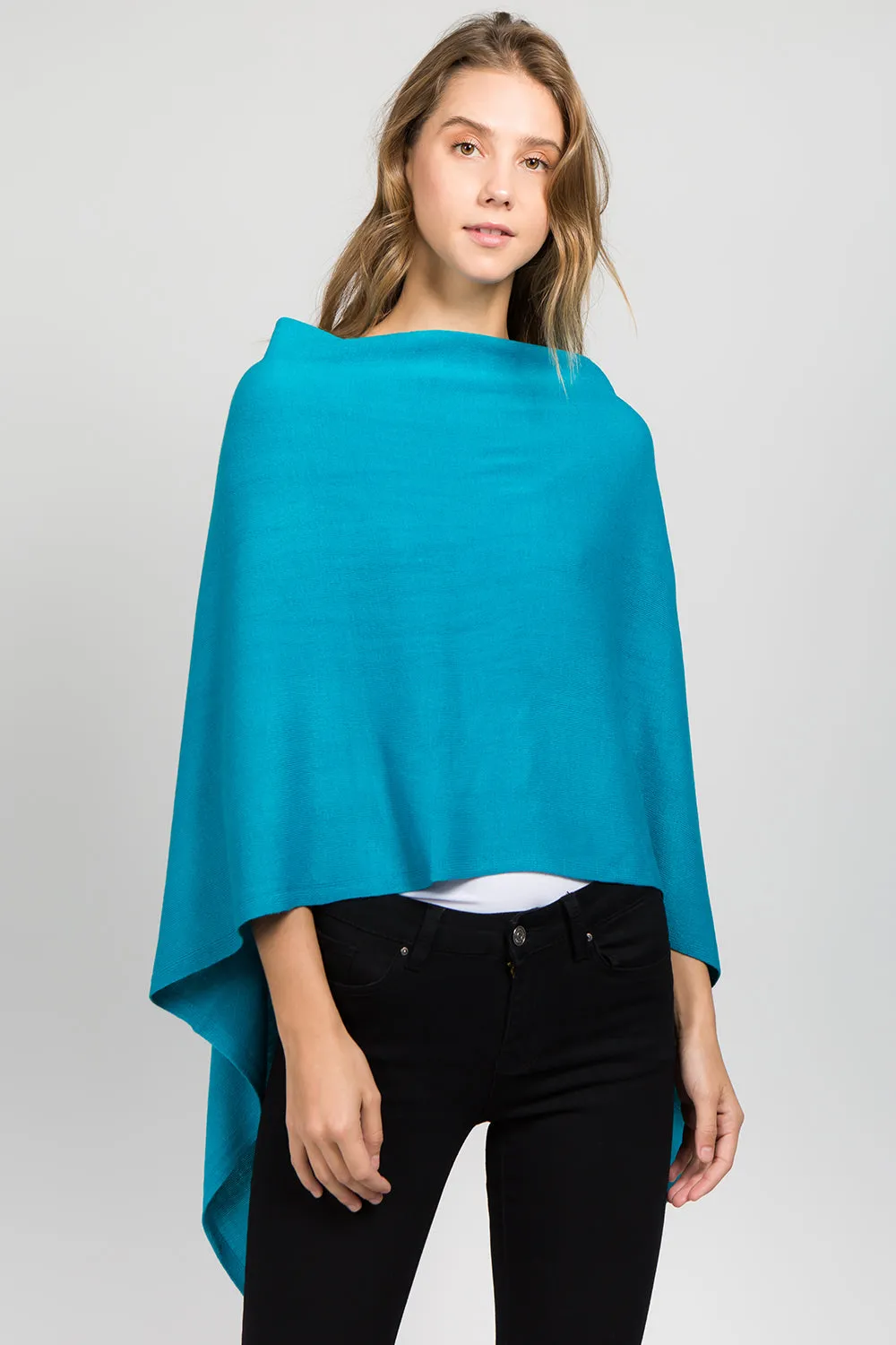 PA8672 solid color poncho