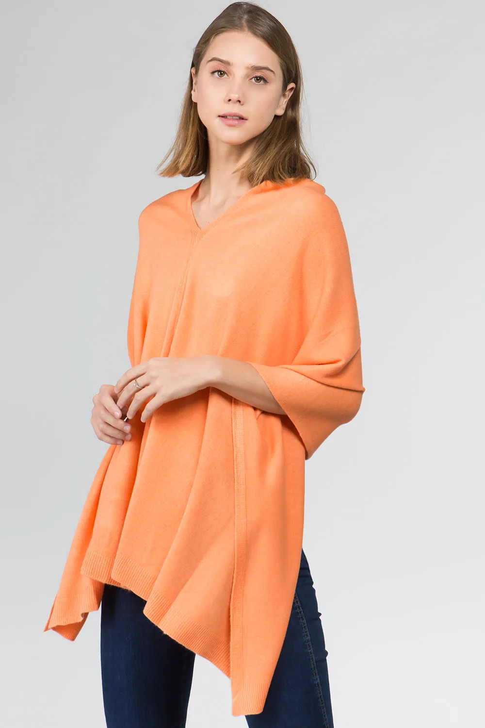 PA8672 solid color poncho