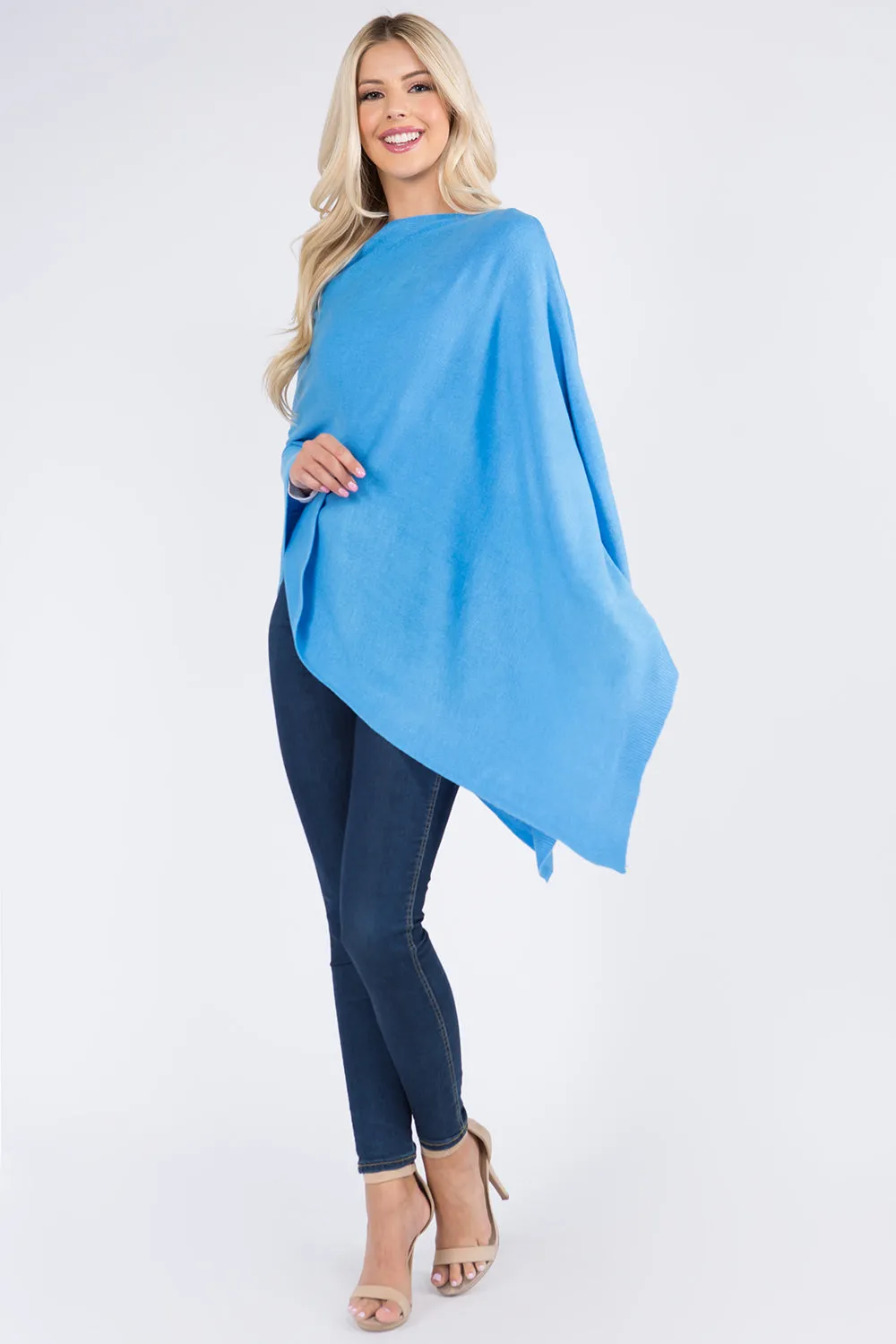 PA8672 solid color poncho