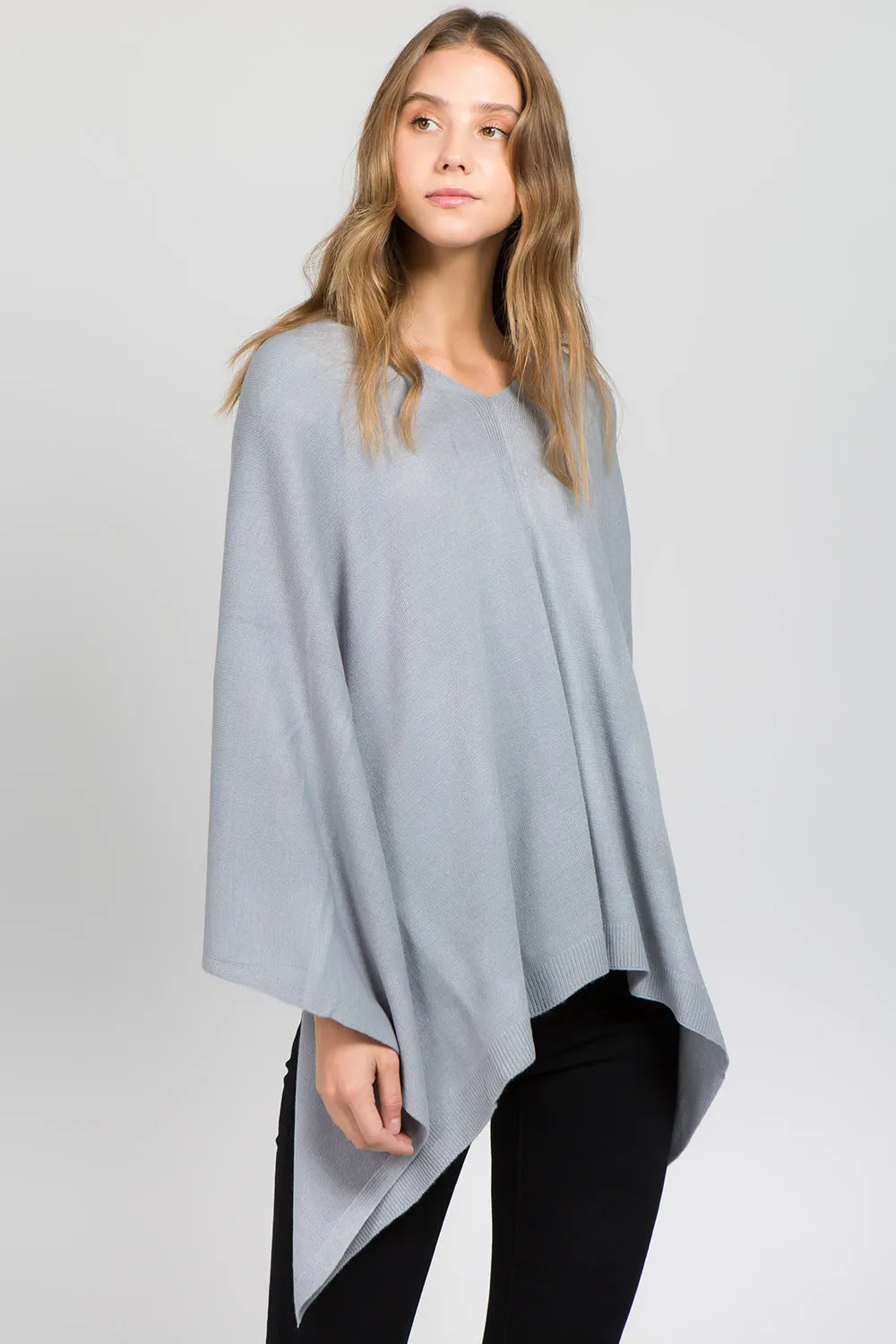 PA8672 solid color poncho