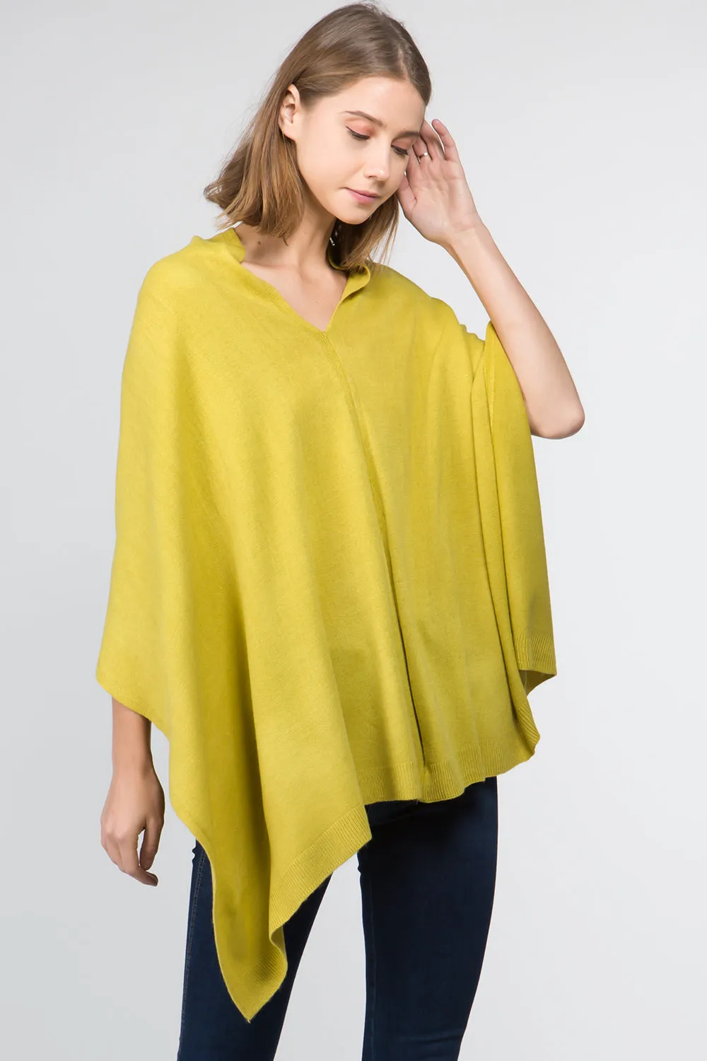 PA8672 solid color poncho