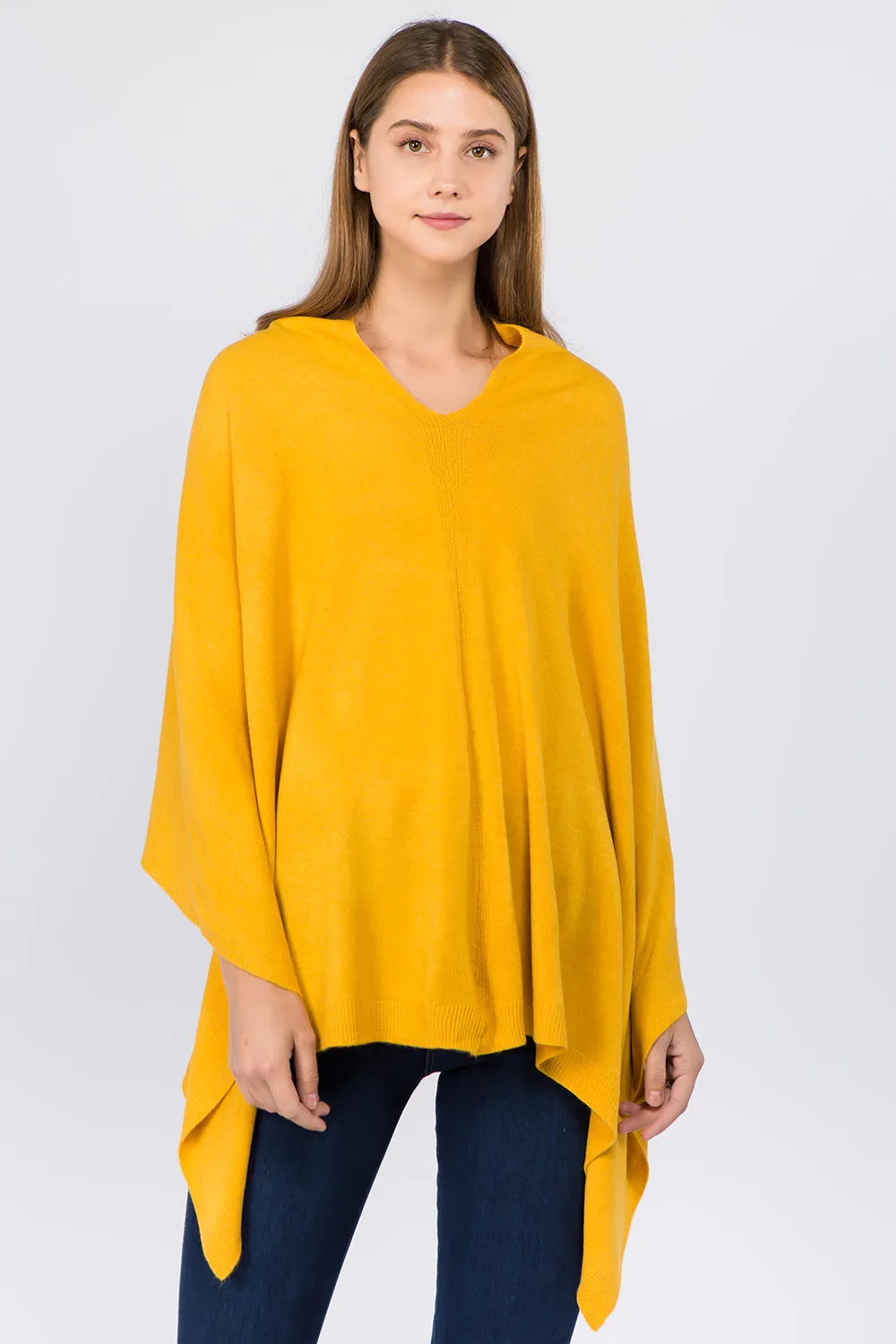 PA8672 solid color poncho