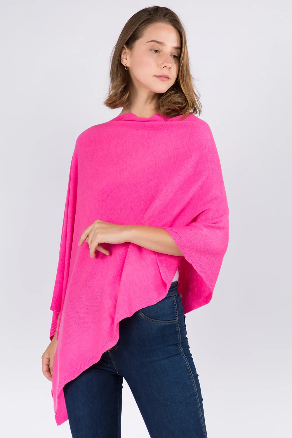 PA8672 solid color poncho