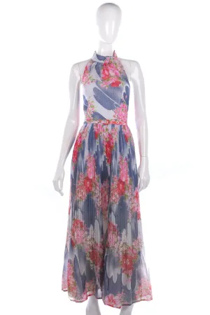 Peter Barro blue floral backless dress size M