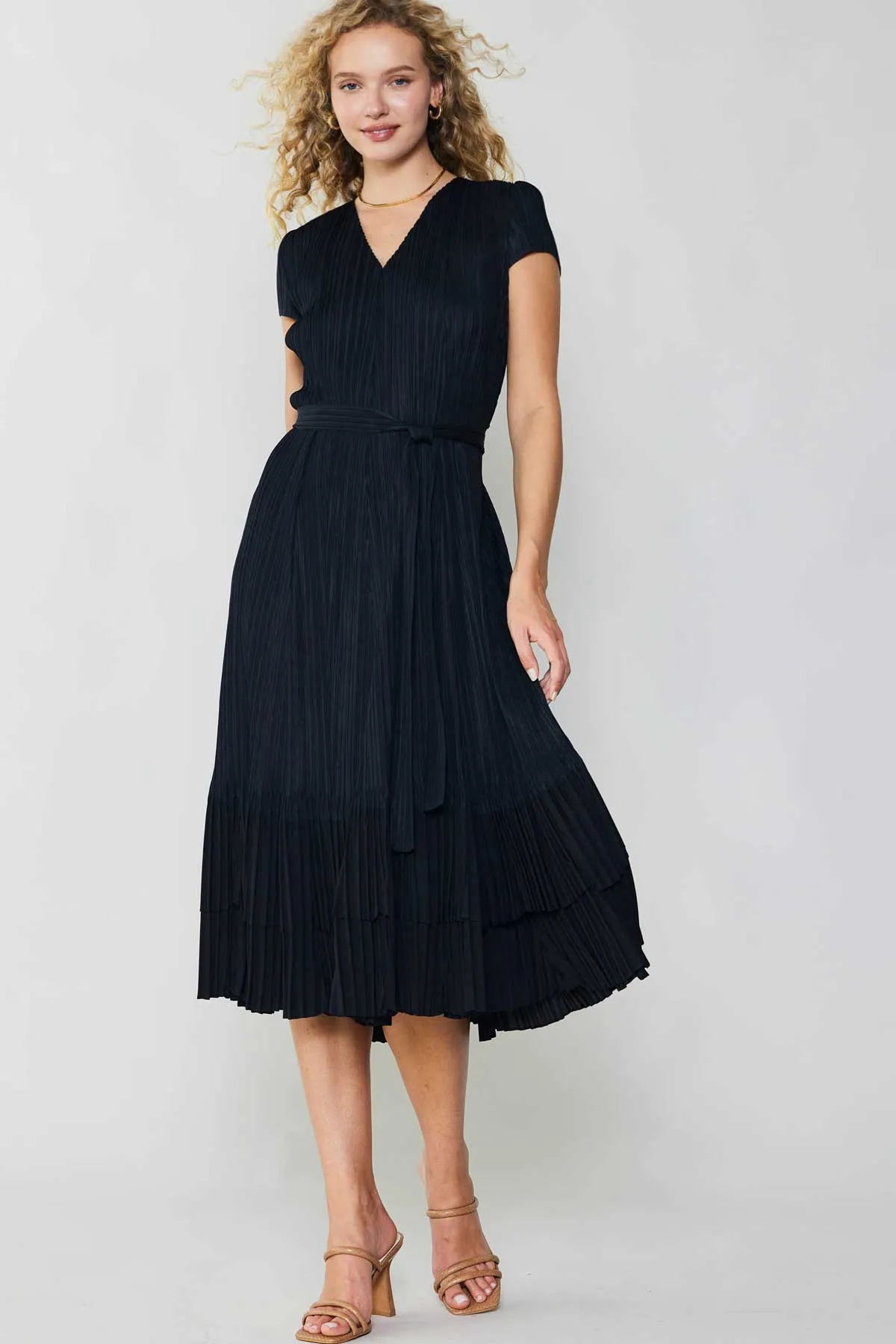 Pleated Midi Dress