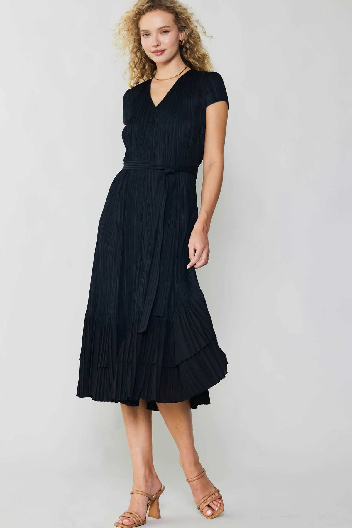 Pleated Midi Dress