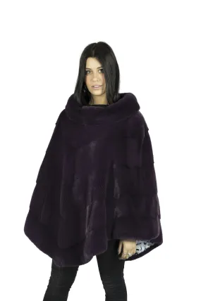 Poncho in mink purple