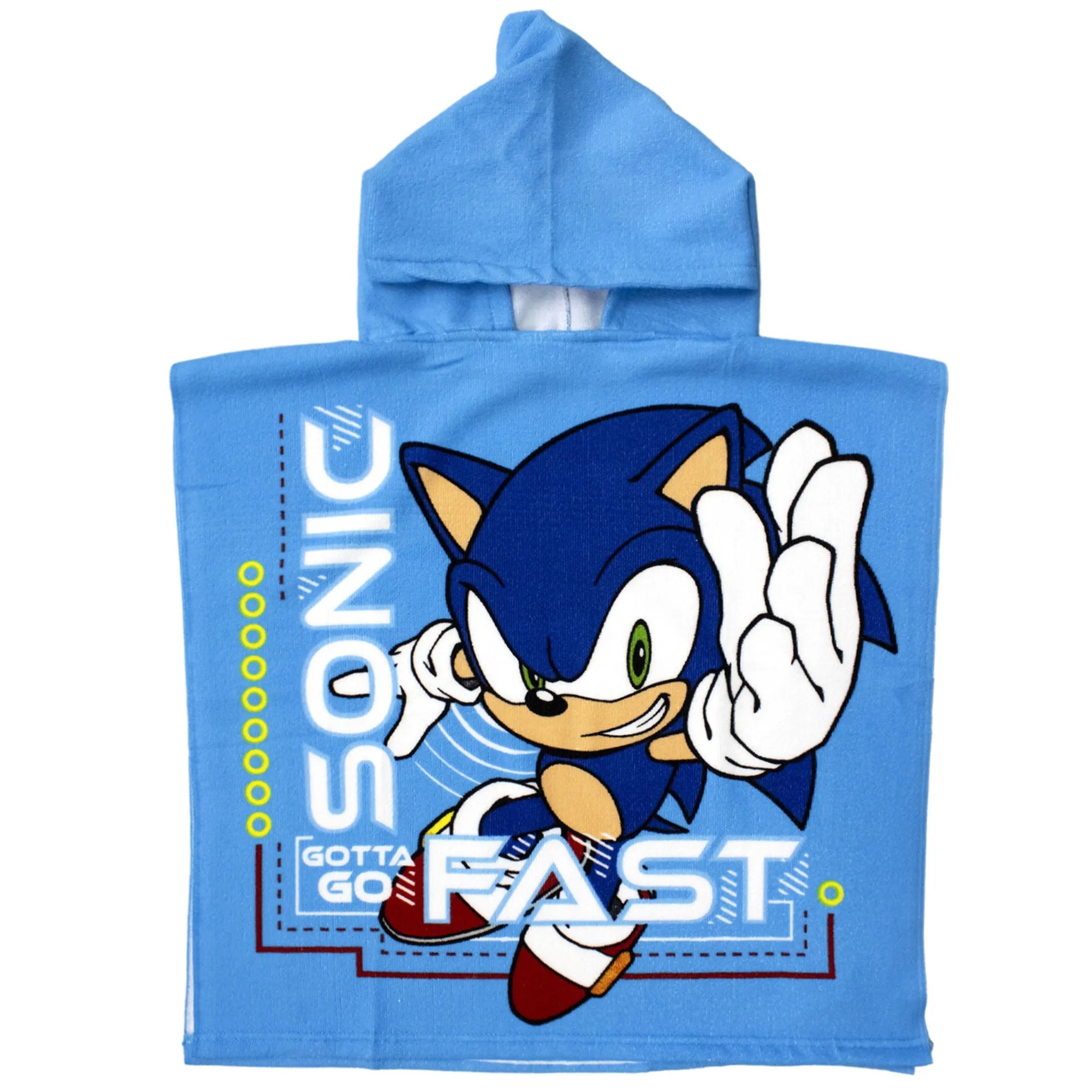 Poncho mare Sega Sonic The Hedgehog per bambini 55x110cm asciugamano 6805