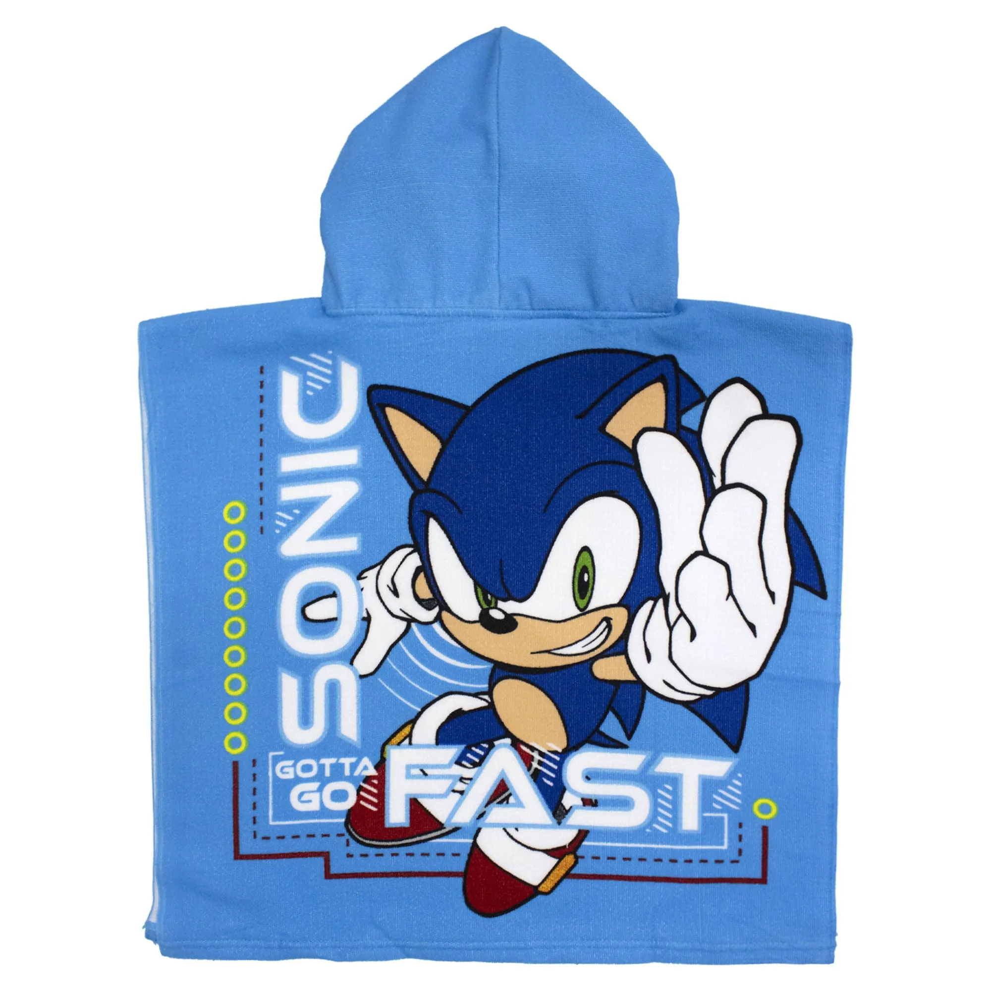 Poncho mare Sega Sonic The Hedgehog per bambini 55x110cm asciugamano 6805