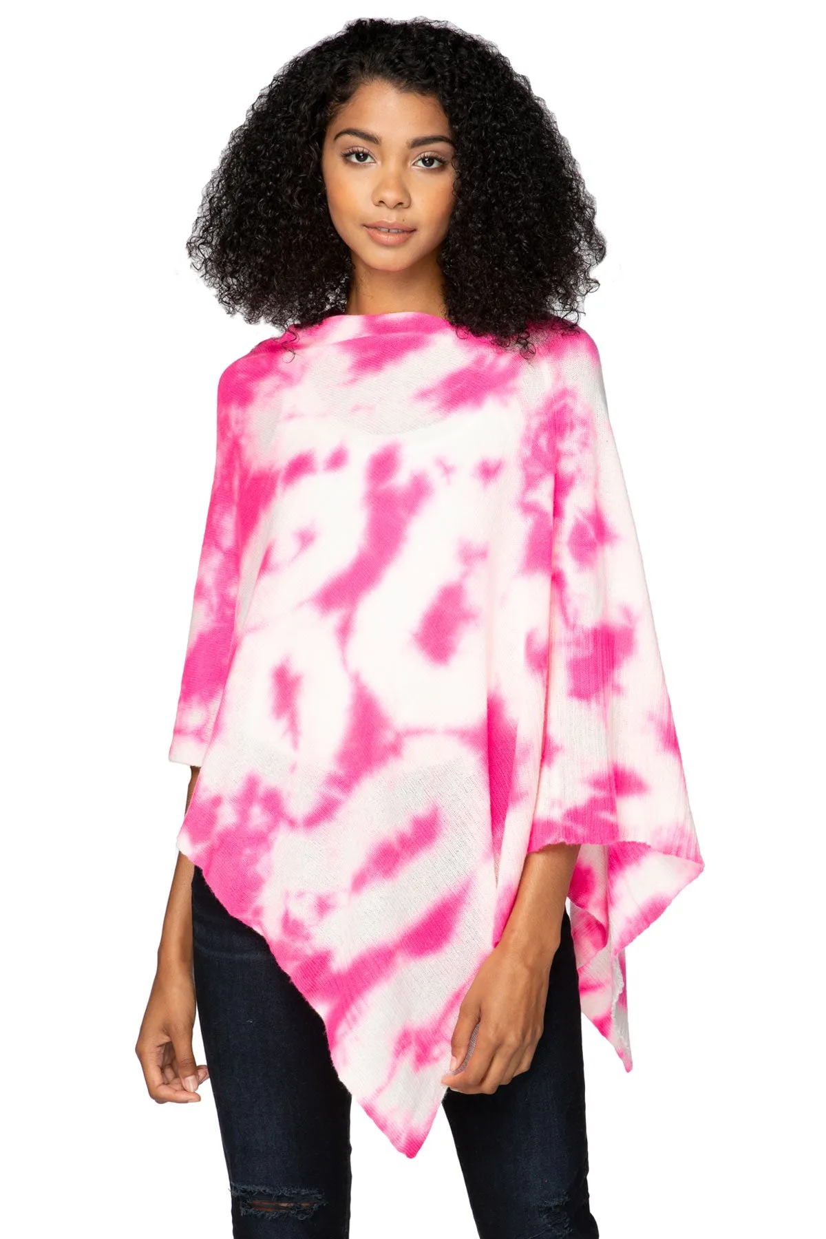 Poolside Poncho Cashmere |  Flamingo Tie Dye