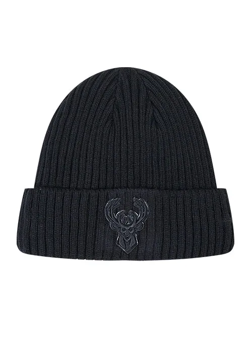 Pro Standard Triple Black Milwaukee Bucks Cuff Knit Hat