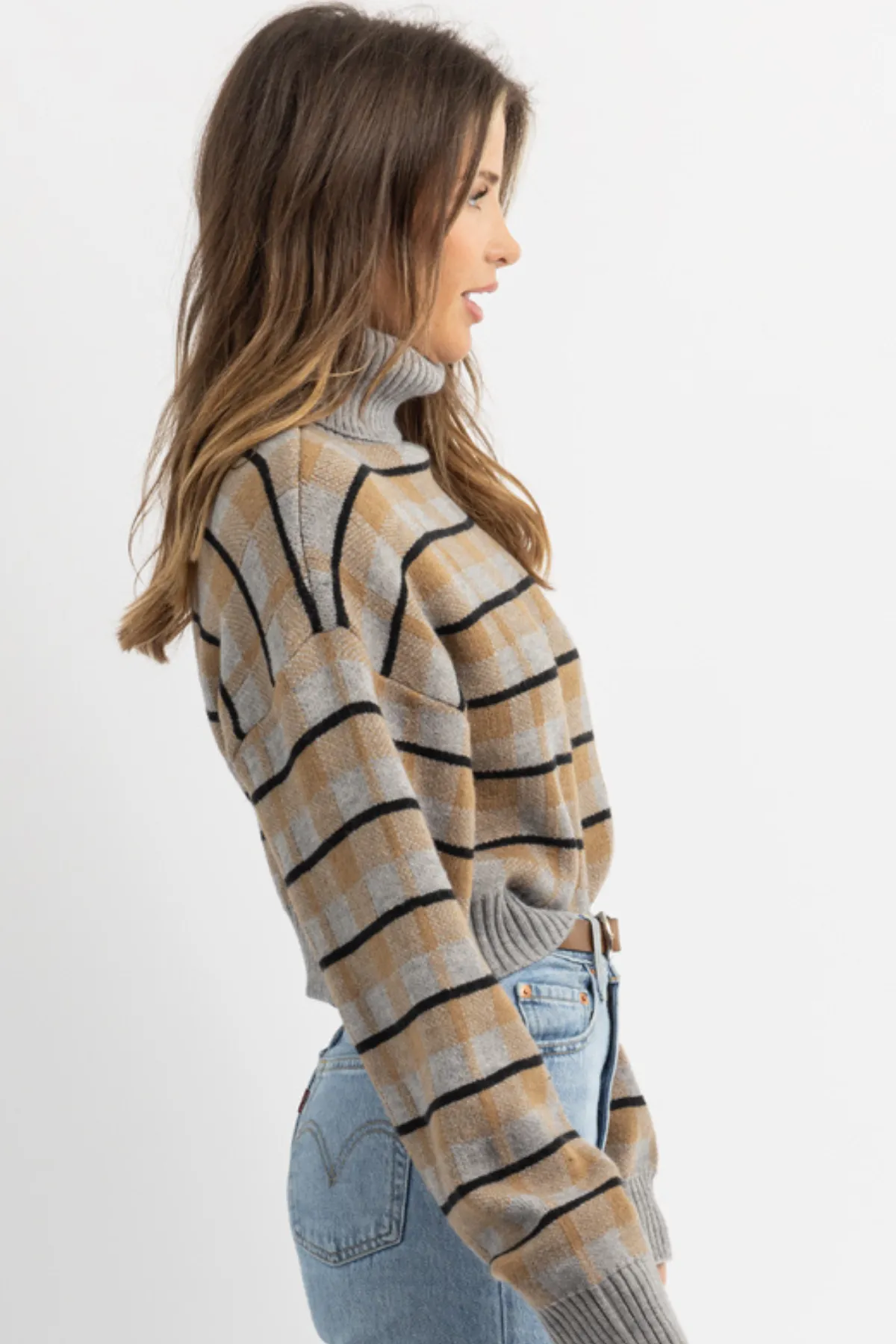 RALEIGH PLAID TURTLENECK SWEATER *BACK IN STOCK*