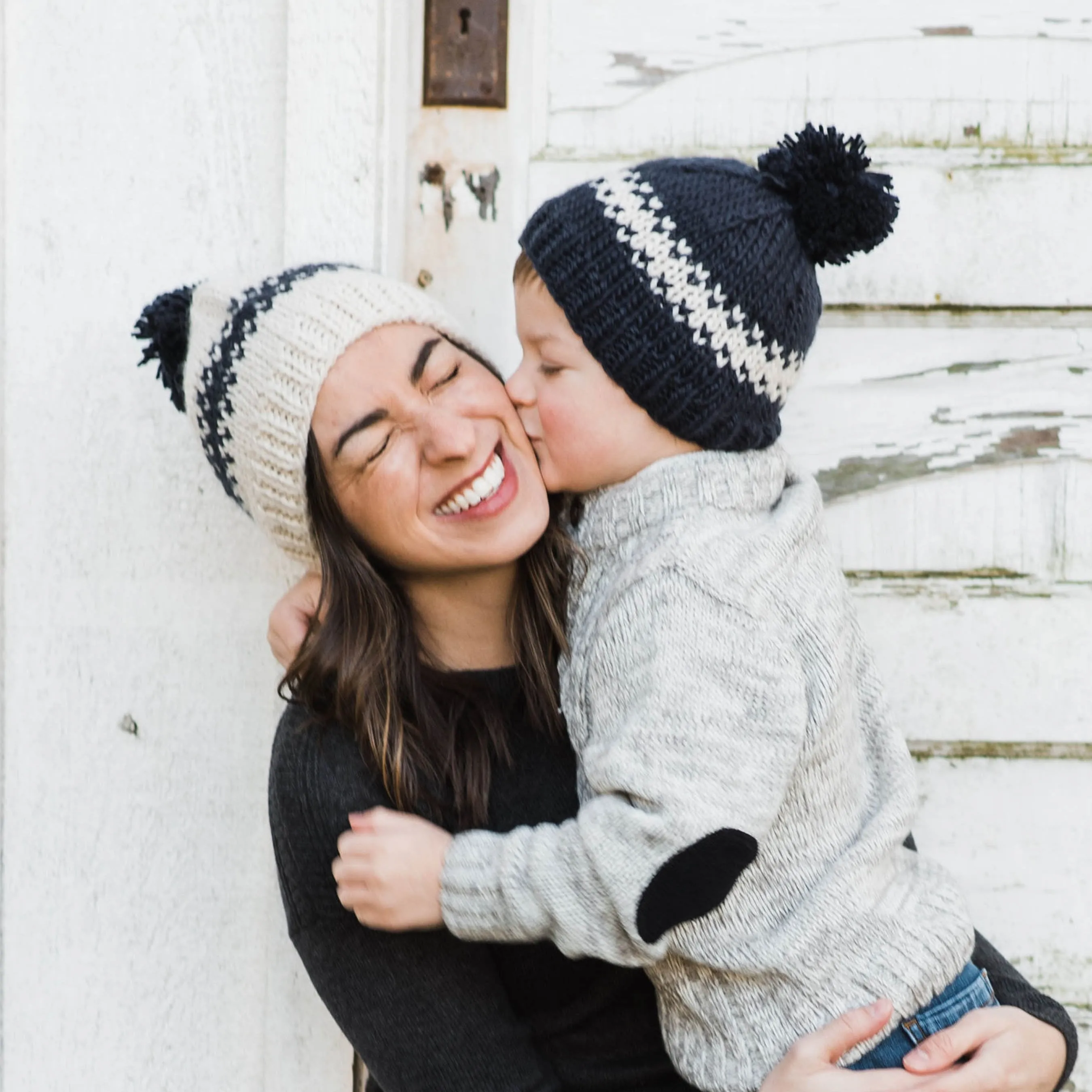 Rebel Natural Knit Beanie Hat  for Babies thru Adults