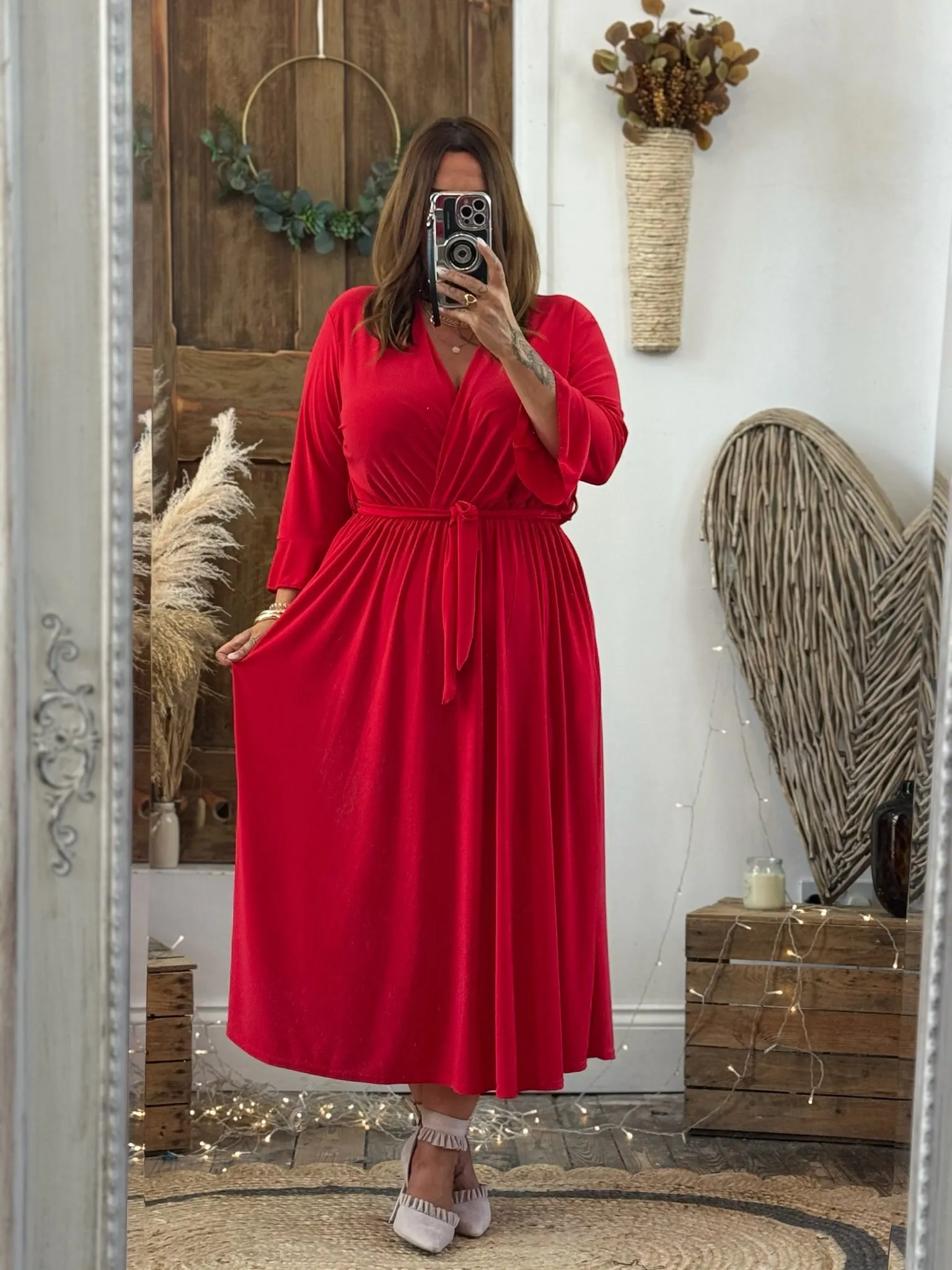 Red Nellie Cross Front Midaxi Dress