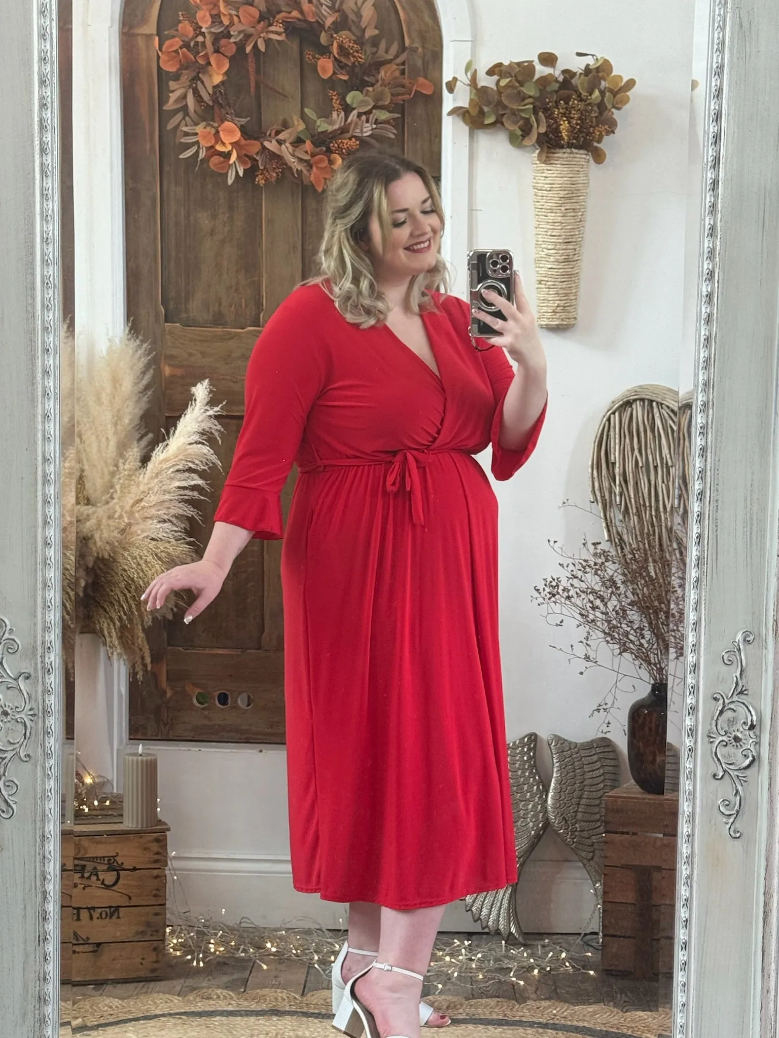 Red Nellie Cross Front Midaxi Dress