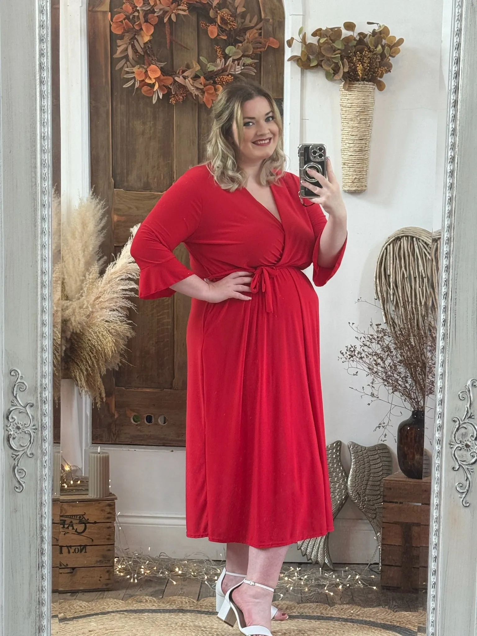 Red Nellie Cross Front Midaxi Dress