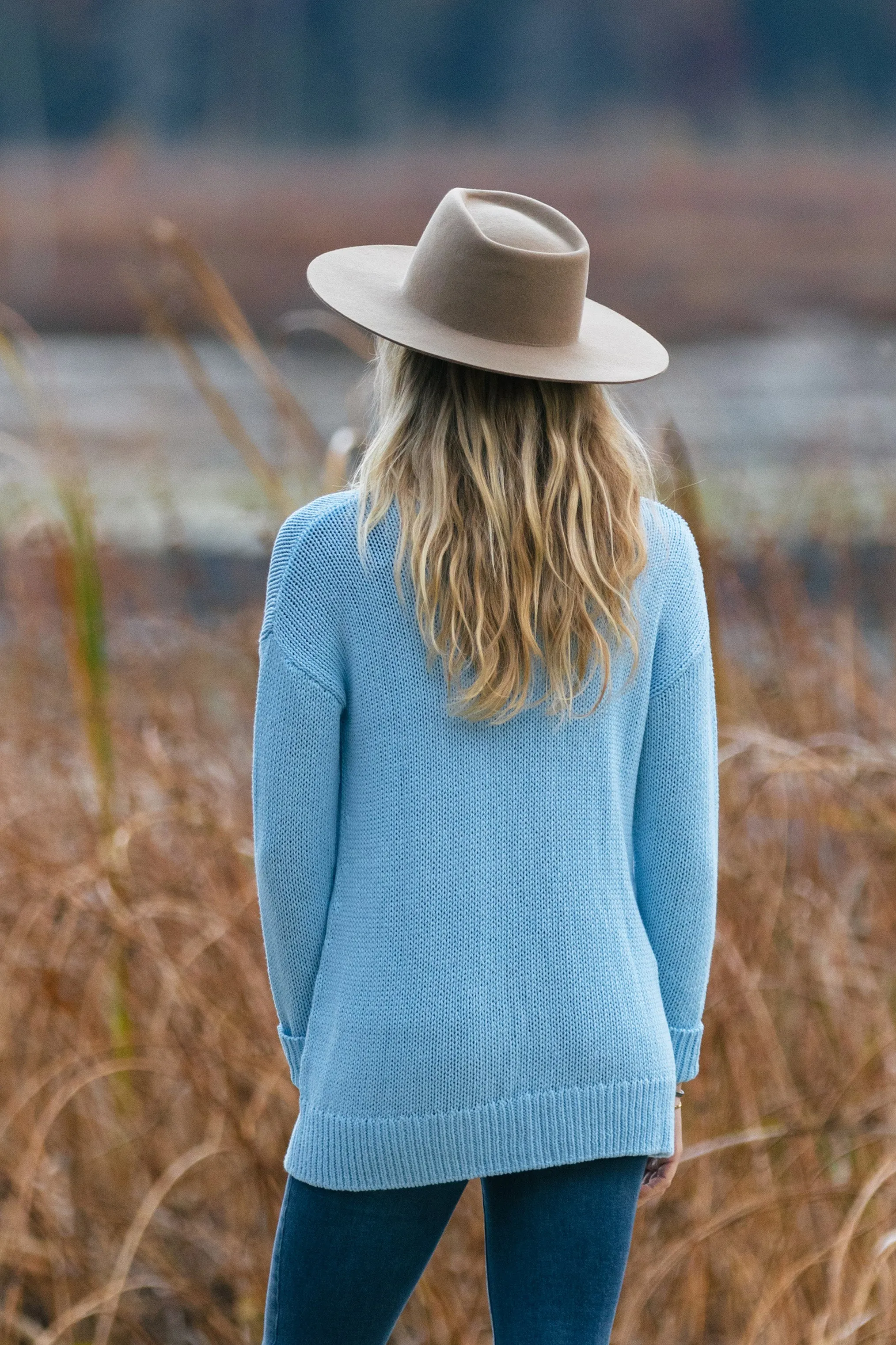 Relaxed Crew Sweater - Airy Blue