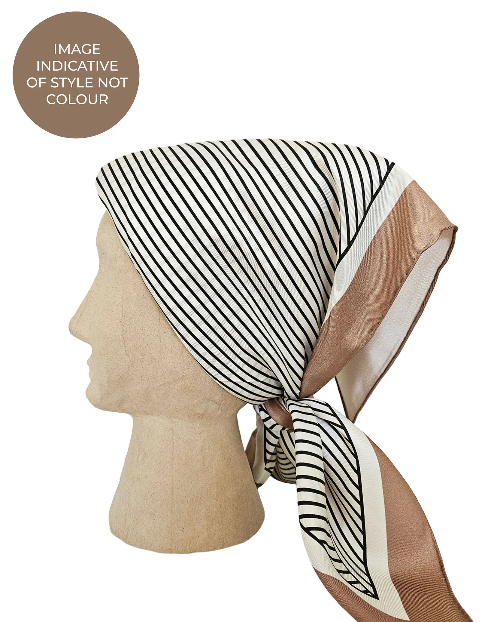 Rhea Oat/Ricecake/Ebony Silk Scarf - 89x89cm