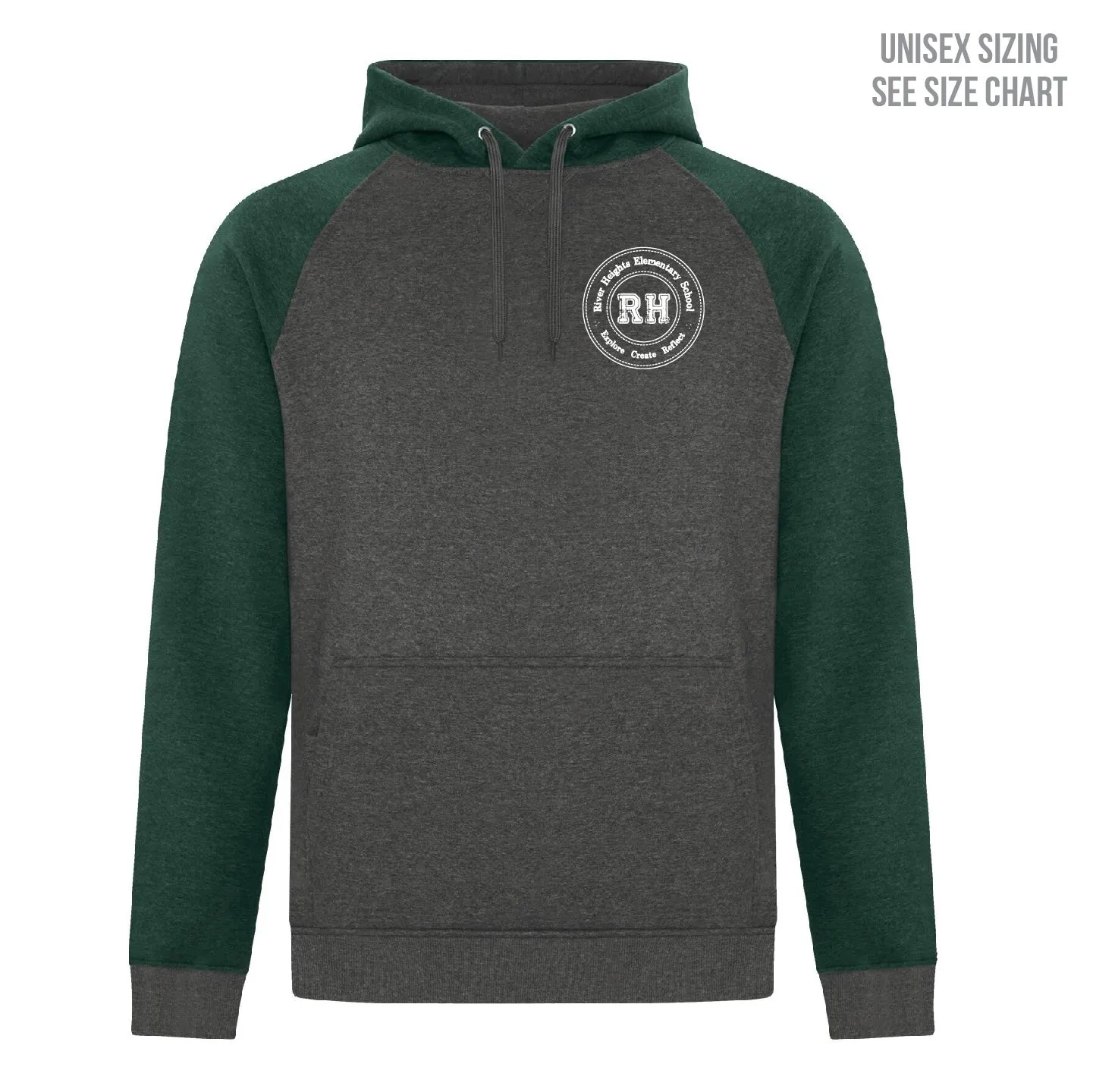 River Heights Left Chest Crest Premium Unisex Raglan Hoodie (RHEST002-F2044)