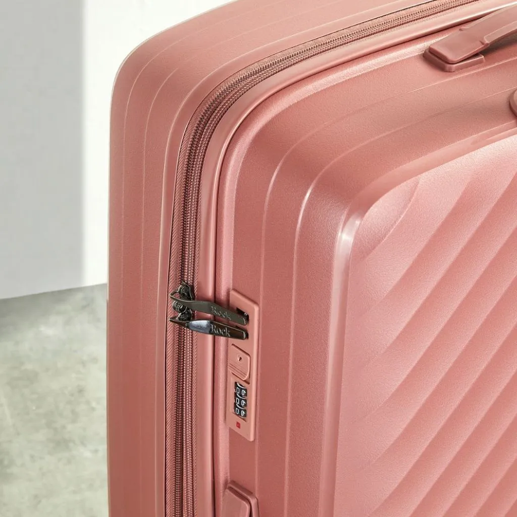 Rock Infinity 3 Piece Expander Hardsided Suitcase Set - Dusty Pink