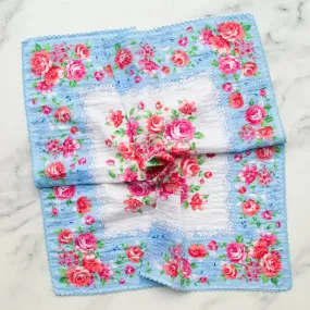 Rose Floral Print Square Scarf