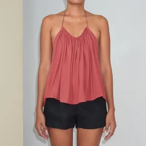 RUSH HALTER TOP - Rayon Fujette Crepe | Dusty Rose