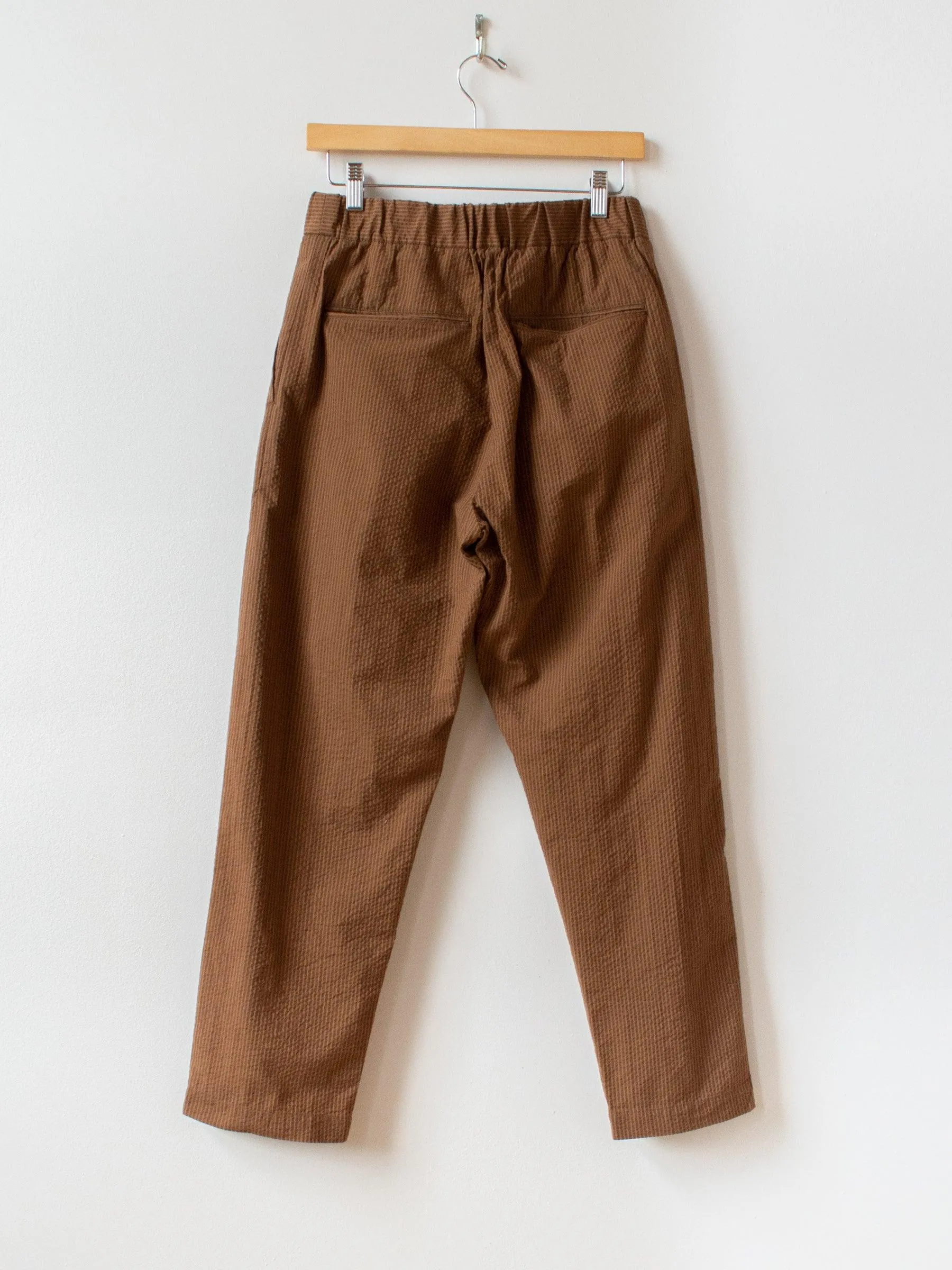 Seersucker Easy Pants - Brown