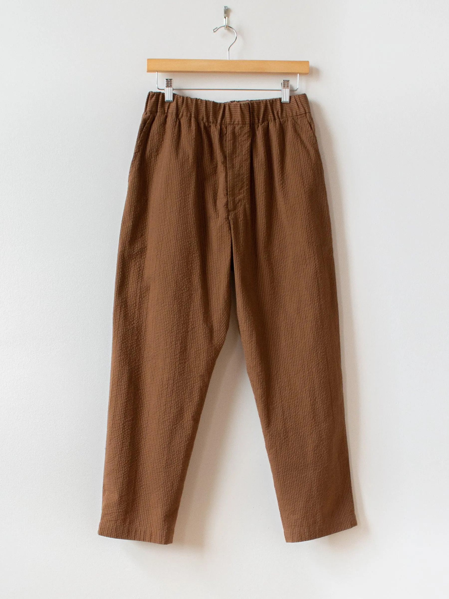 Seersucker Easy Pants - Brown