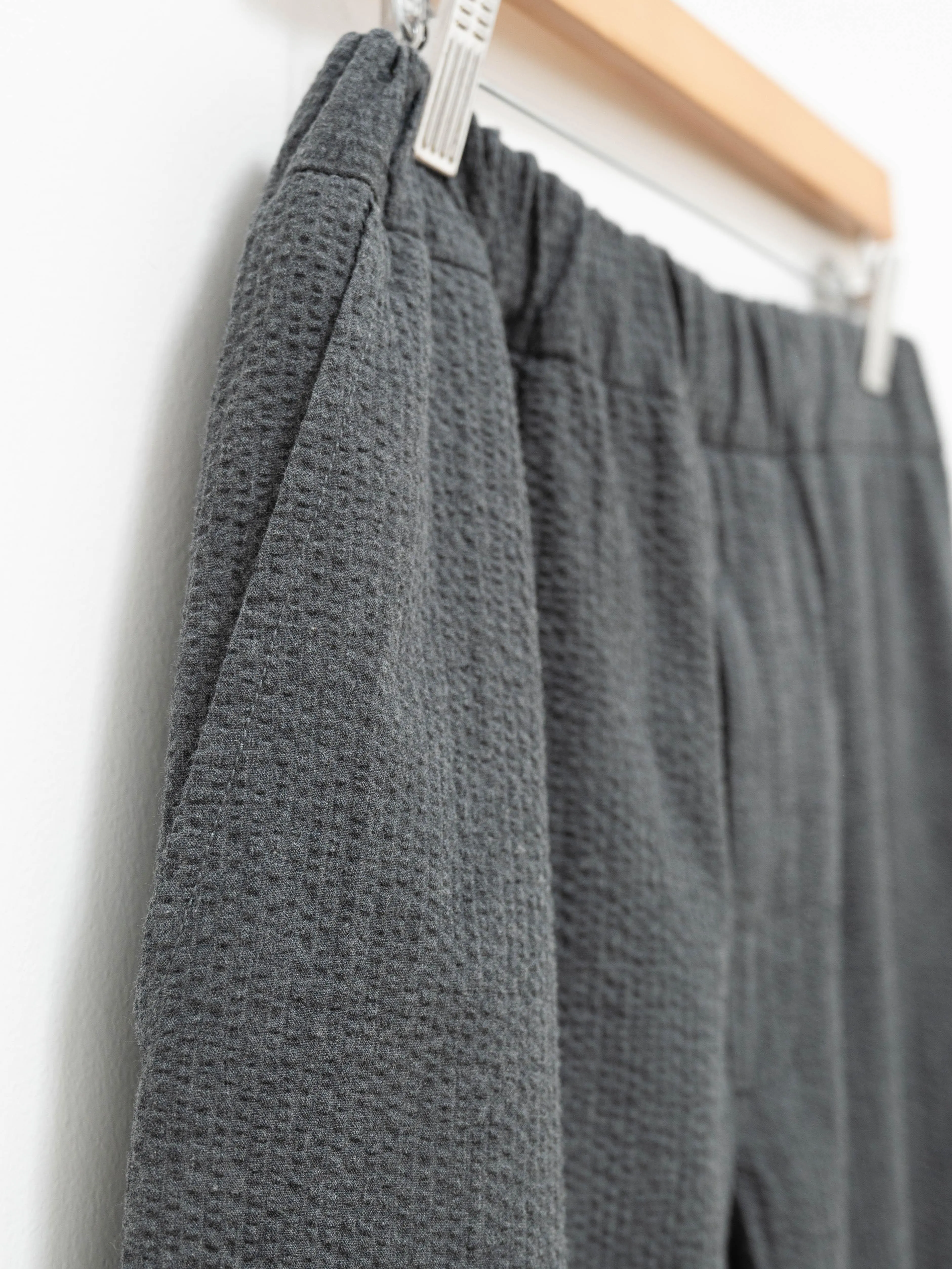 Seersucker Easy Pants - Charcoal