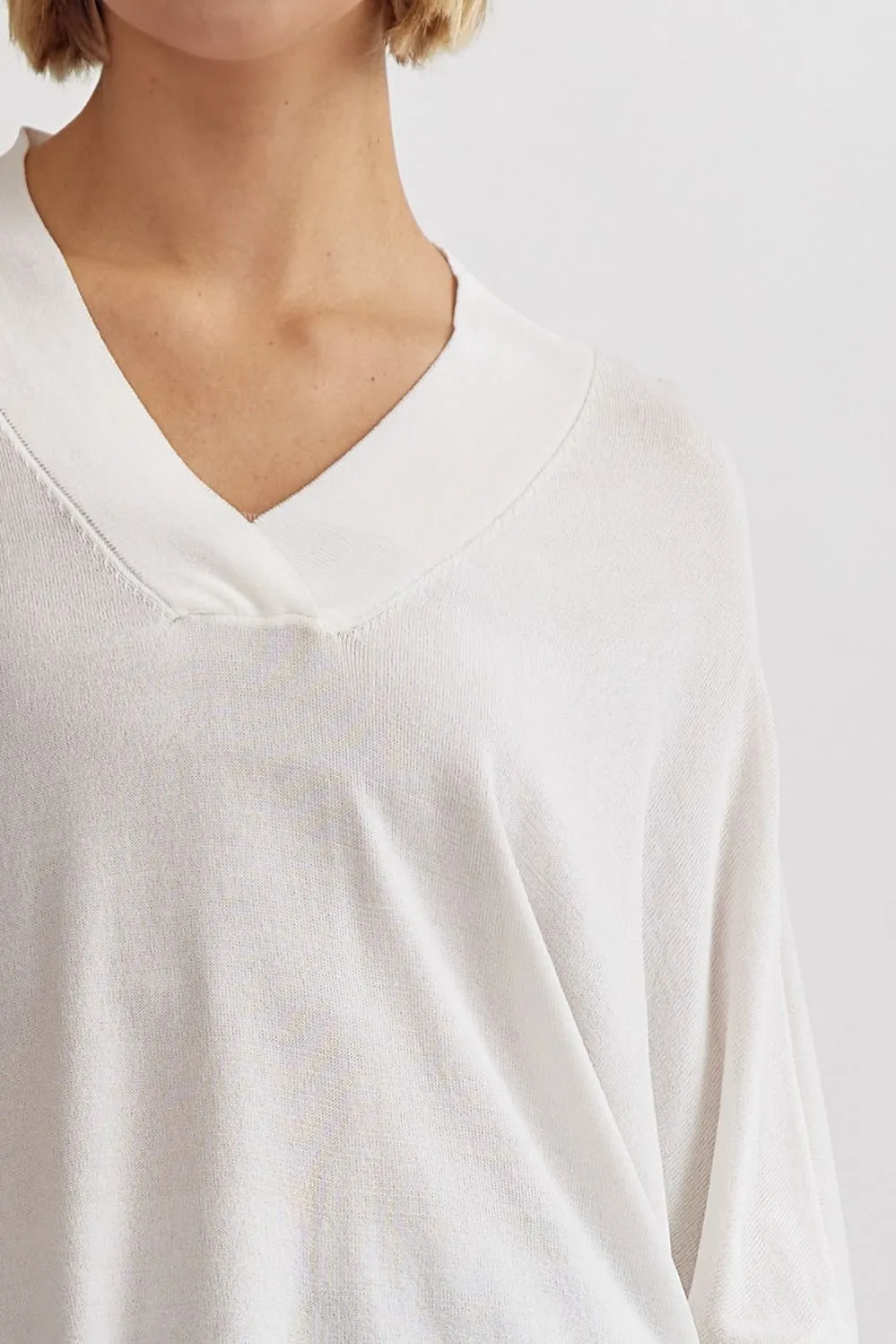 Shay V-Neck Knit Top - Off White