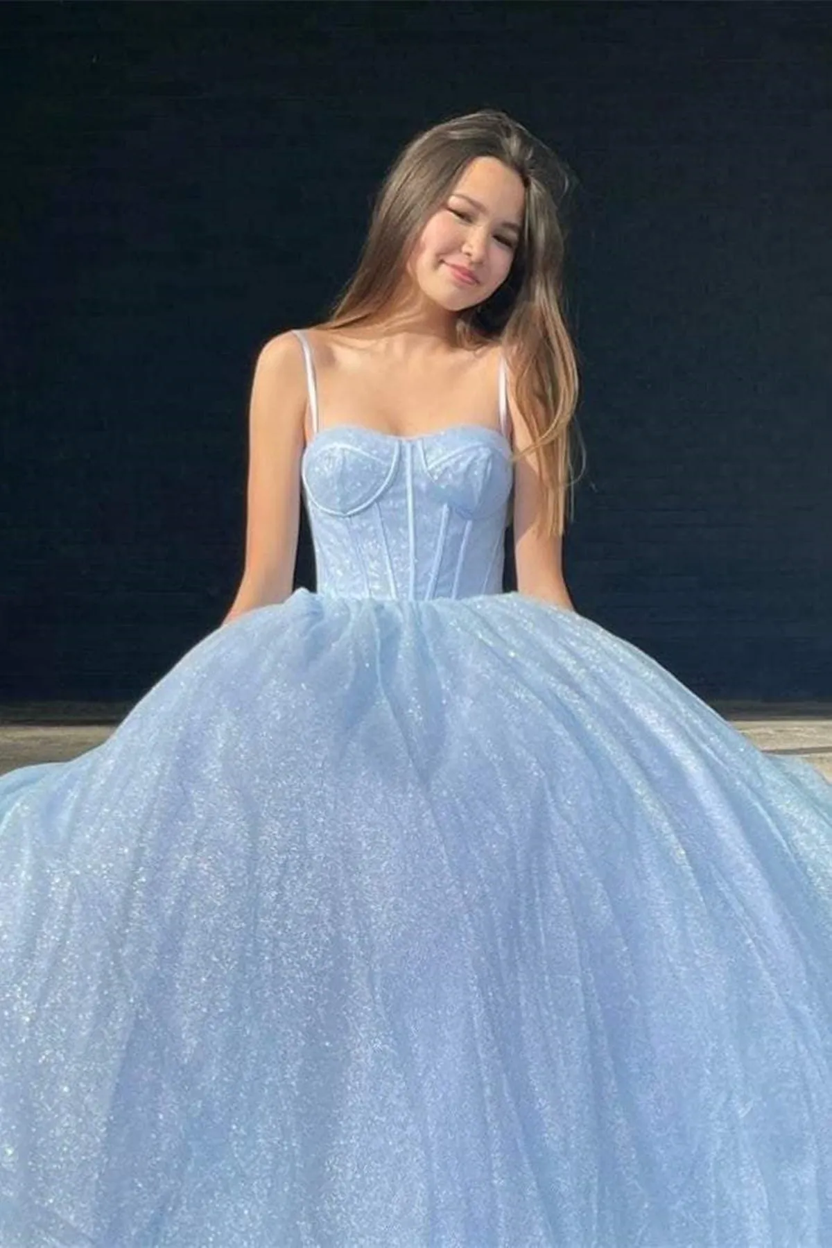 Shiny Tulle Open Back Pink/Lilac/Blue Long Prom Dress, Long Pink/Lilac/Blue Tulle Formal Graduation Evening Dress A1455