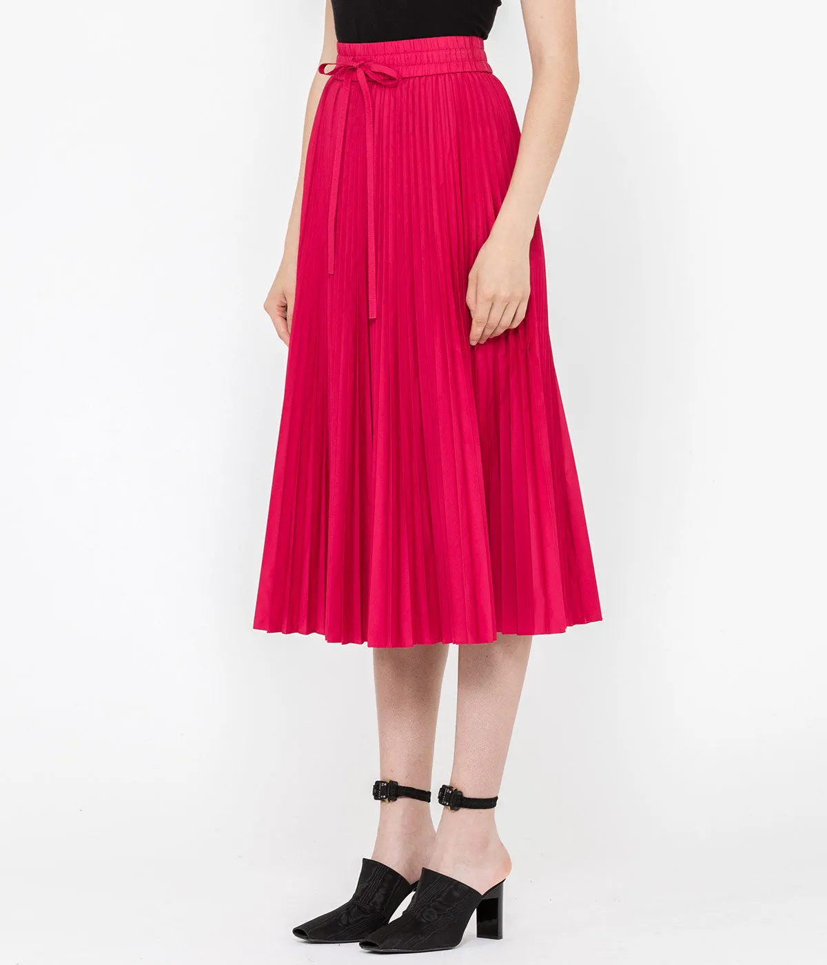 Shocking Pink Pleated Skirt