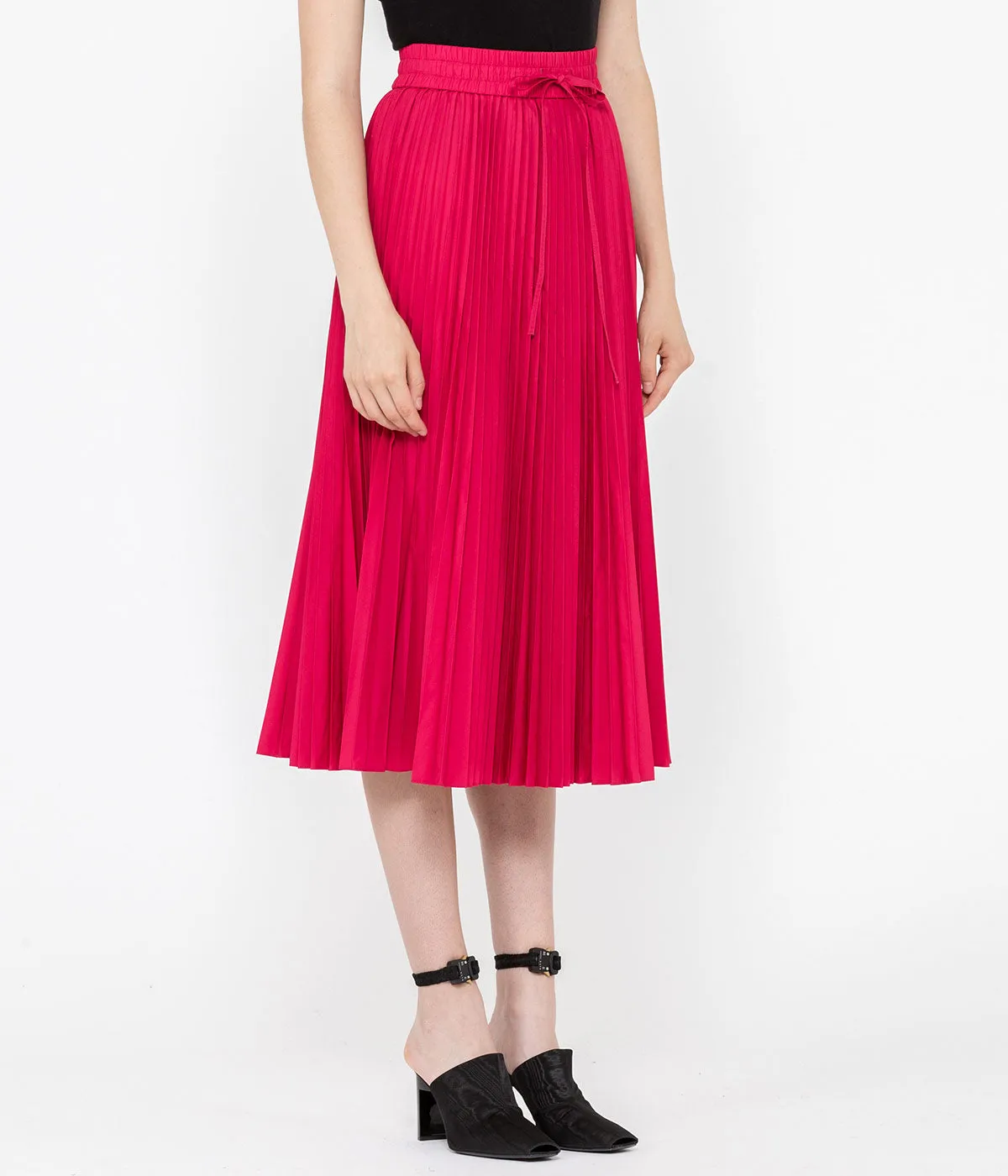 Shocking Pink Pleated Skirt