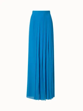 Silk Georgette Pleated Long Skirt