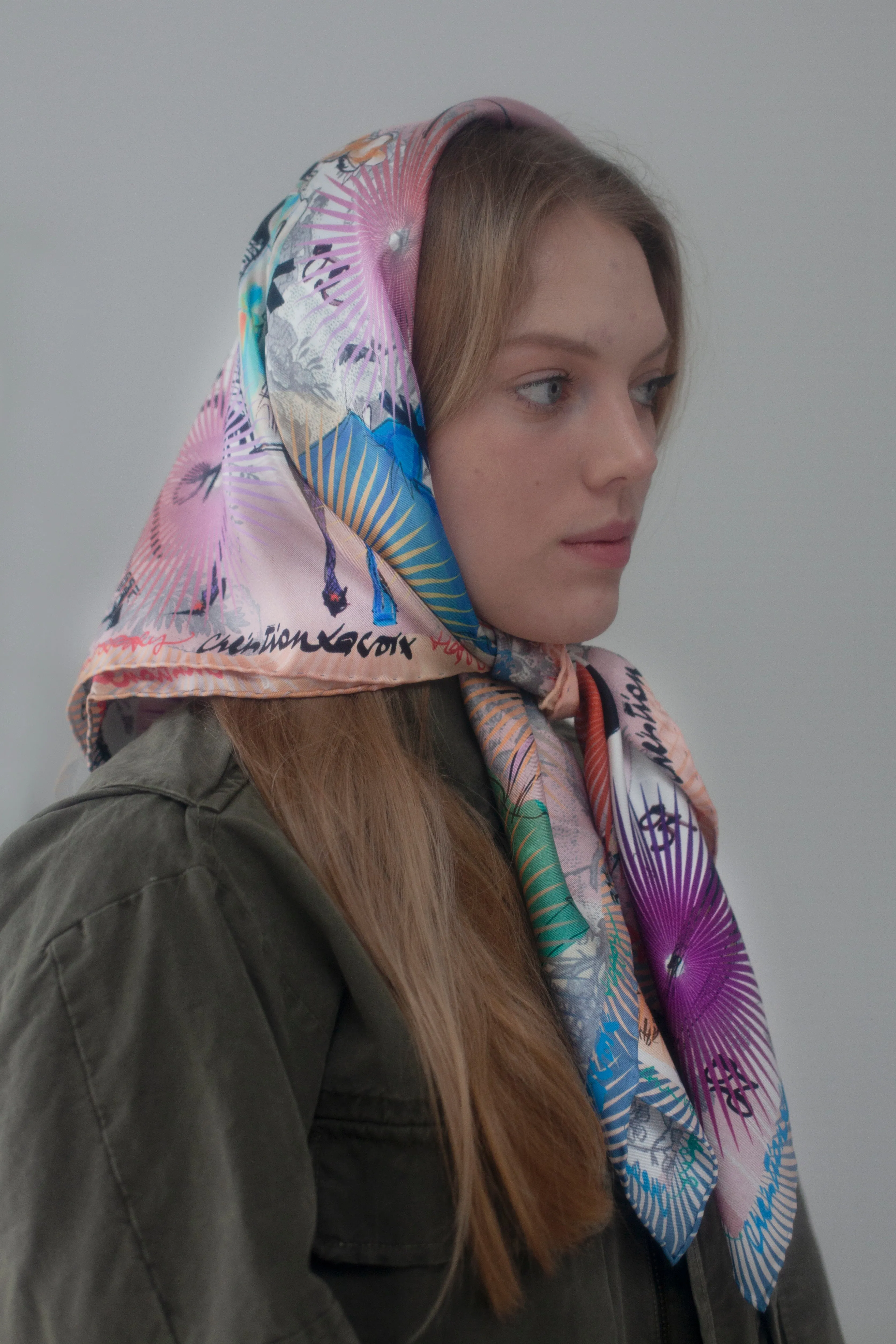 Silk scarf "Lacroix Photo Call" rose