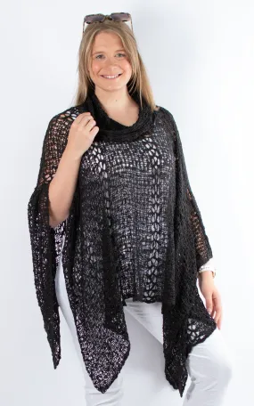 Sofi Neck Poncho | Black