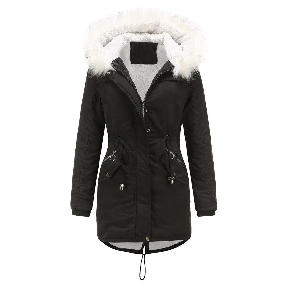 Solid Color Parka Jacket for Women (4 colors)