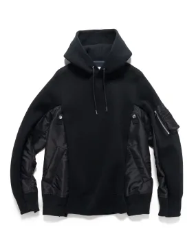 Sponge Sweat x Nylon Twill Hoodie Black