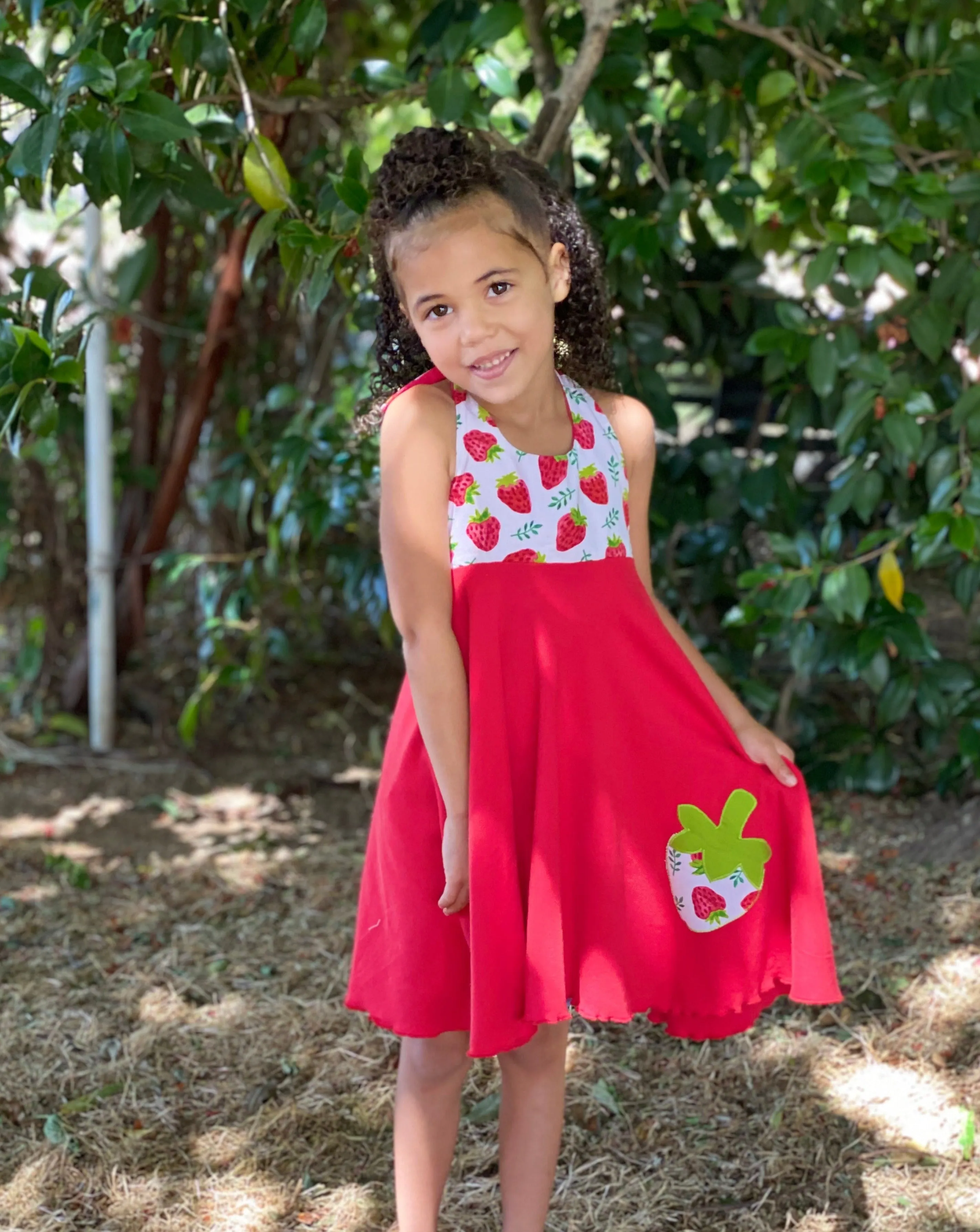 Strawberry Summer Twirl Dress