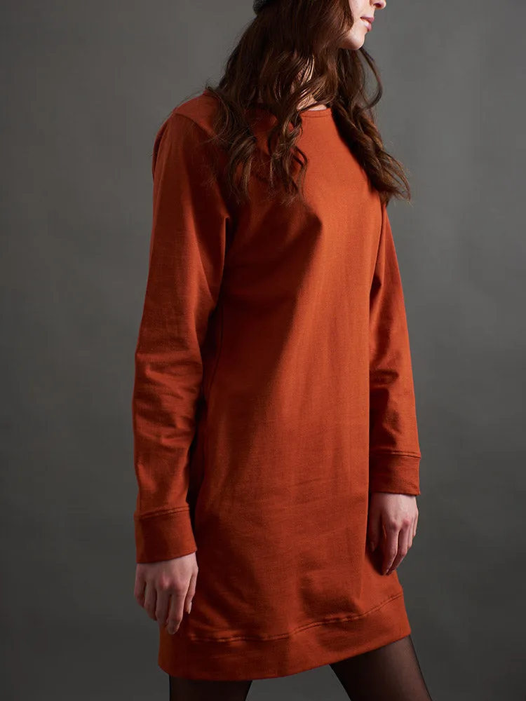 Sweatshirt Dress - Loop Knit Clay