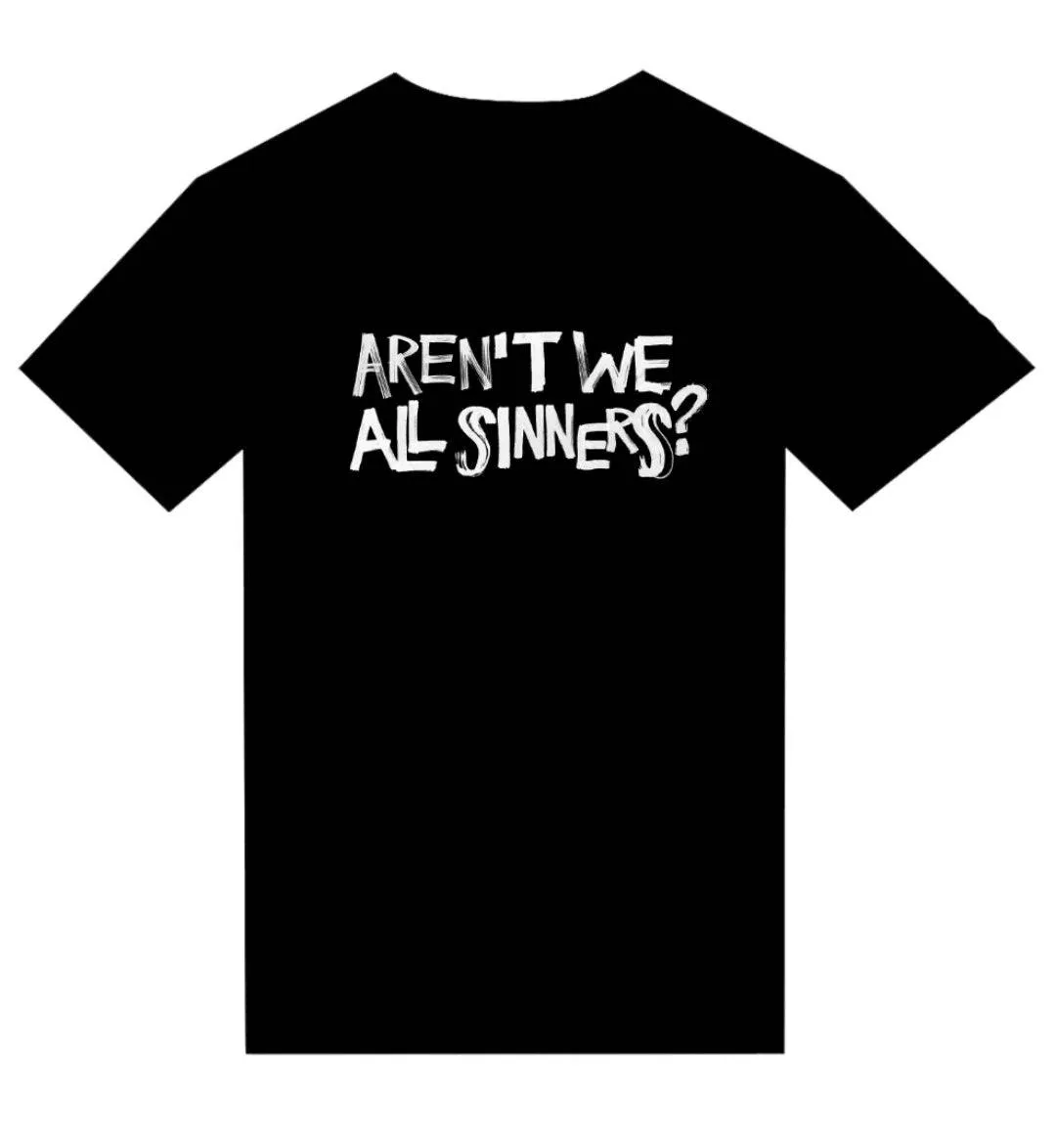 T-Shirt "Aren't We All Sinners?" VINTAGE DESIGN THAT' THE QUESTION