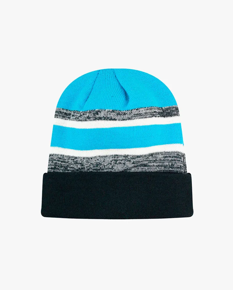 The Hat Depot - Cuffed Stripe Knit Slouch Beanie