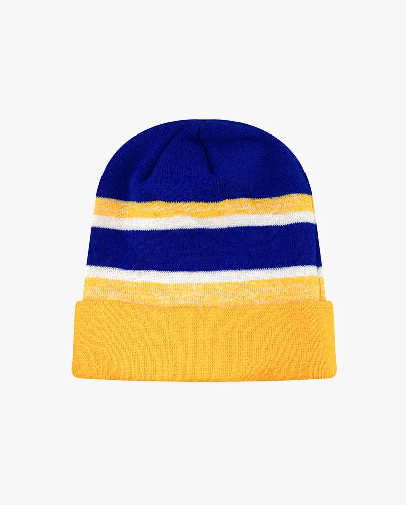 The Hat Depot - Cuffed Stripe Knit Slouch Beanie