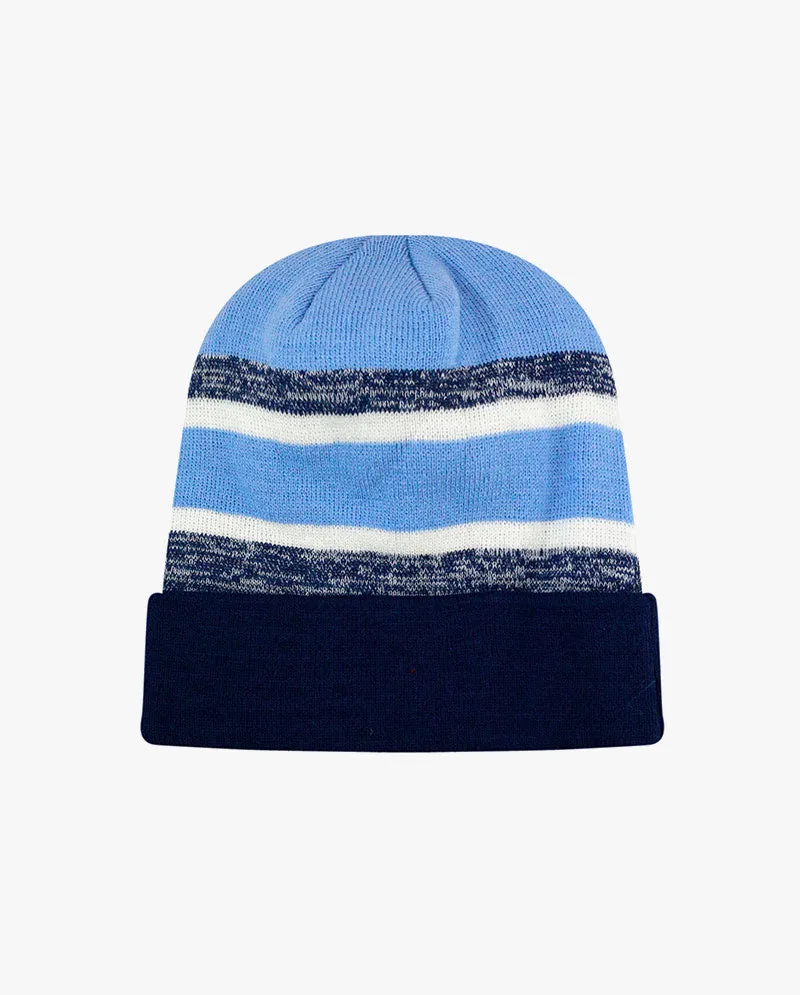 The Hat Depot - Cuffed Stripe Knit Slouch Beanie