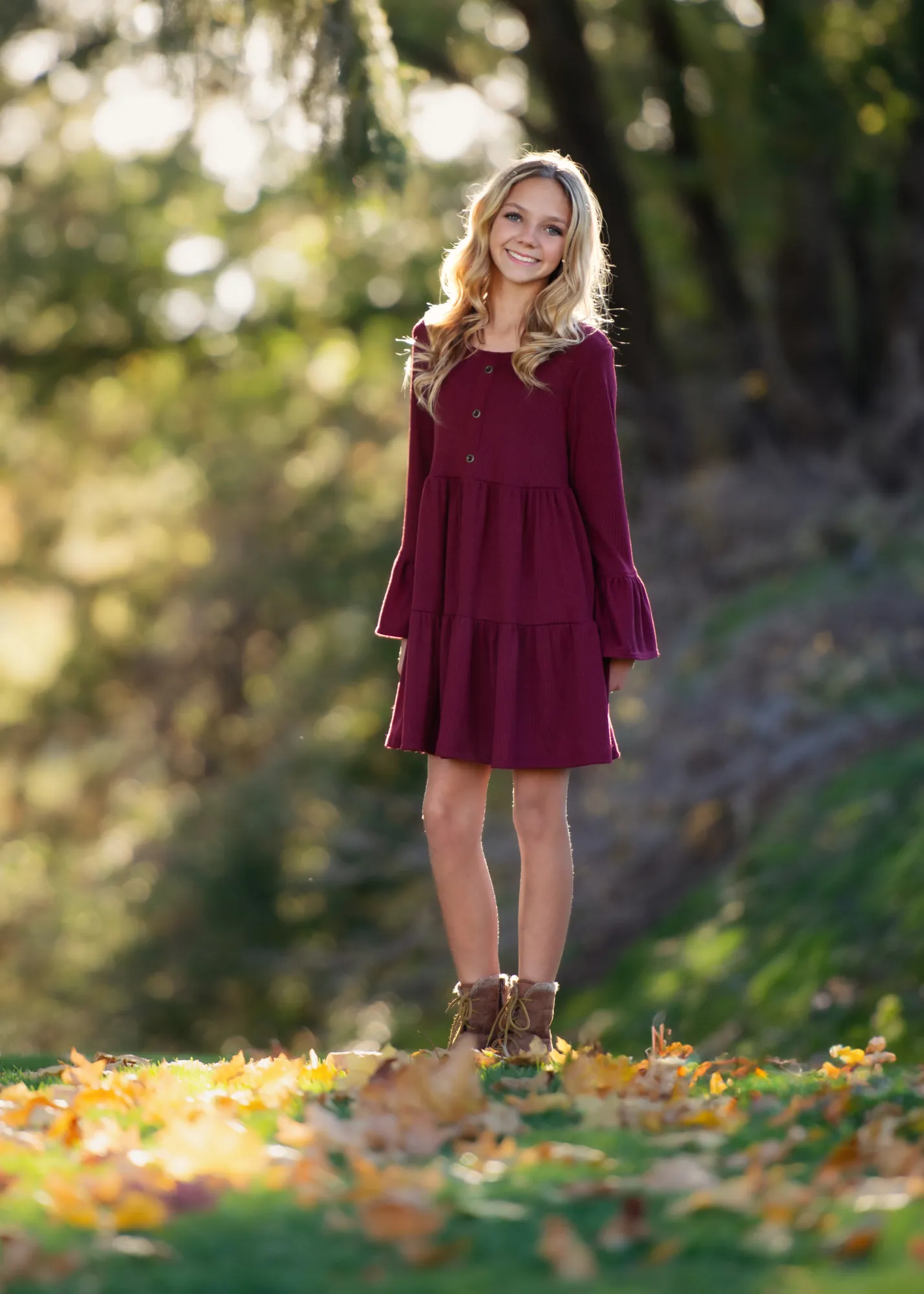 The Zoe Dress  Burgundy