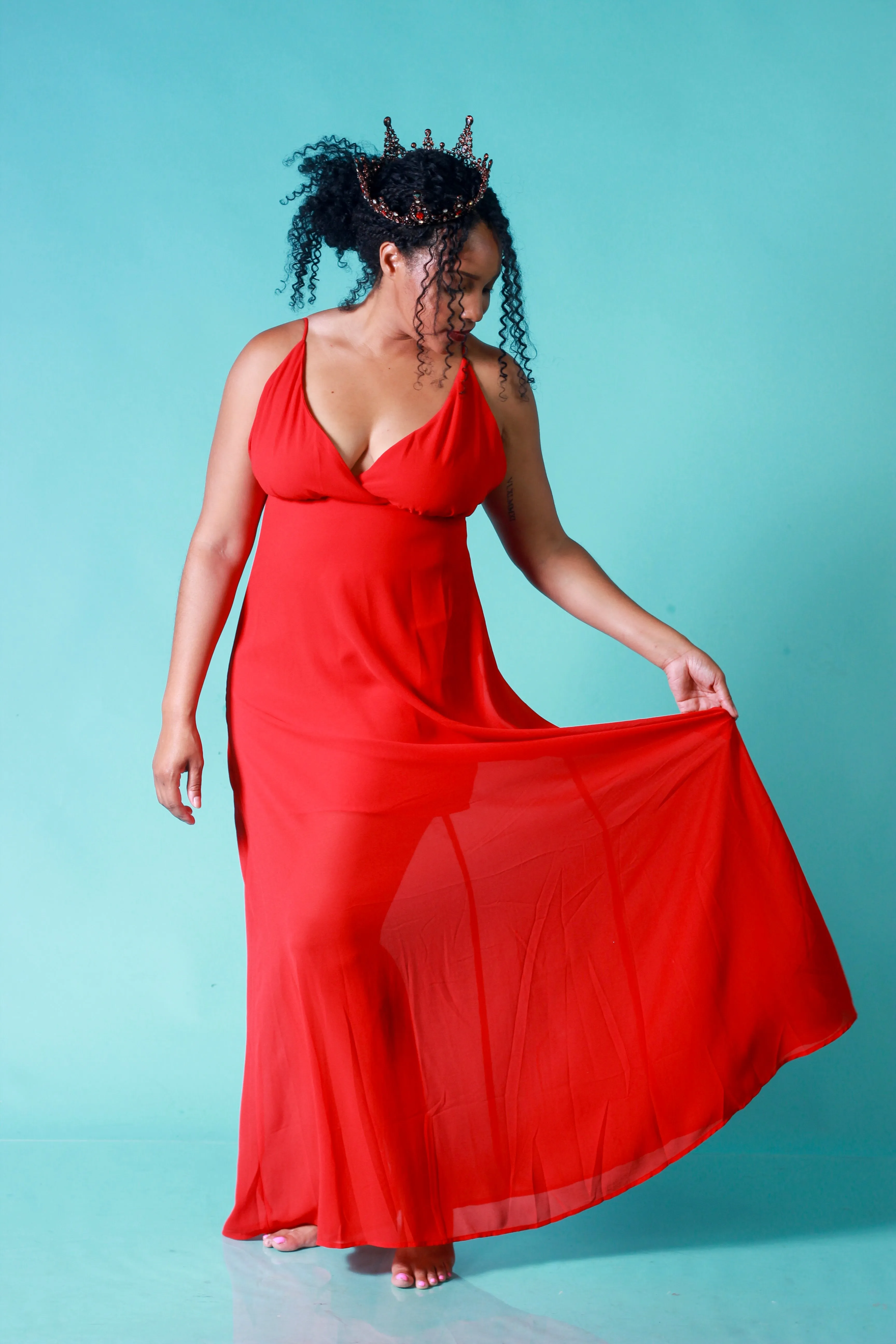 Titi Maxi Dress-Poppy Red