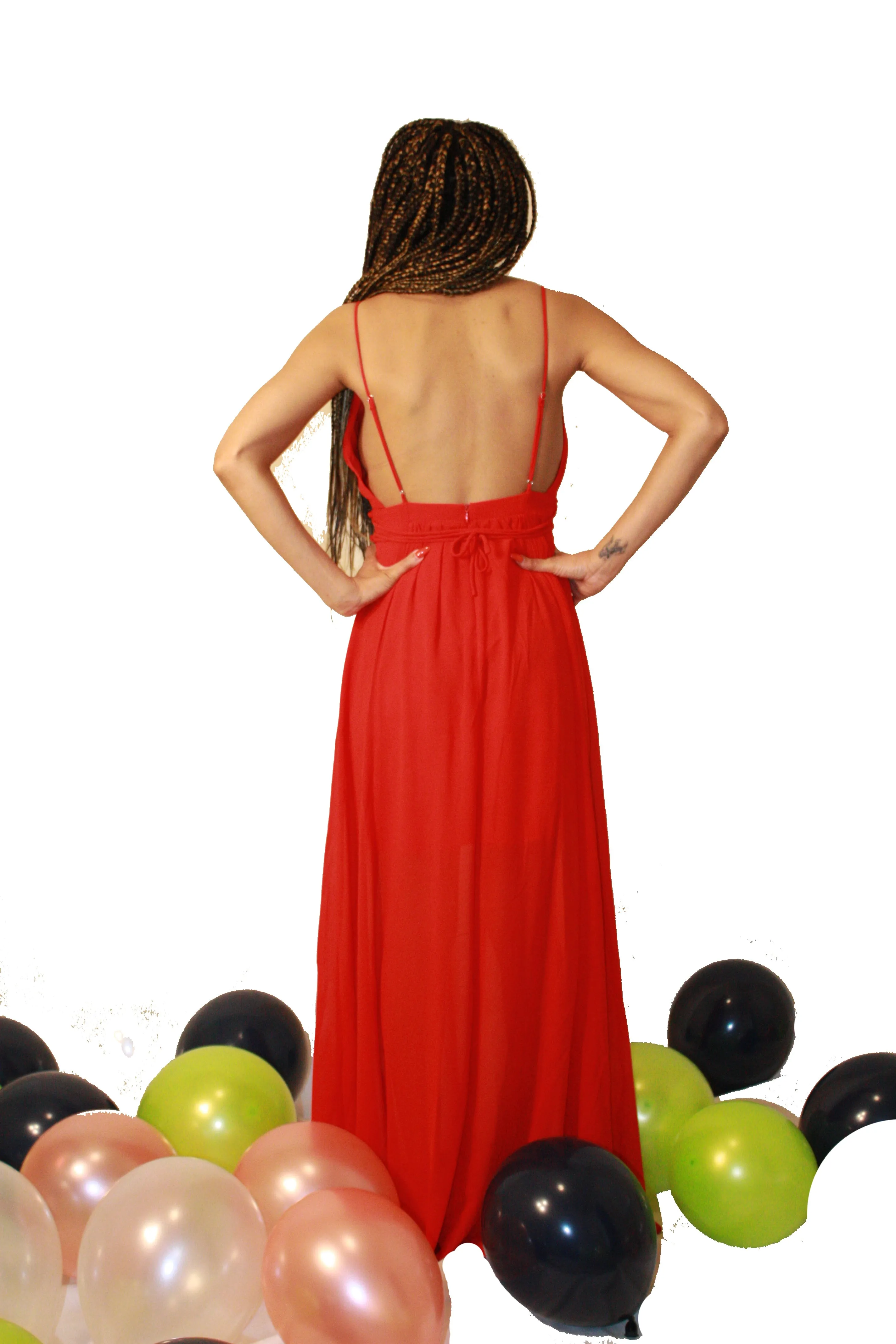 Titi Maxi Dress-Poppy Red