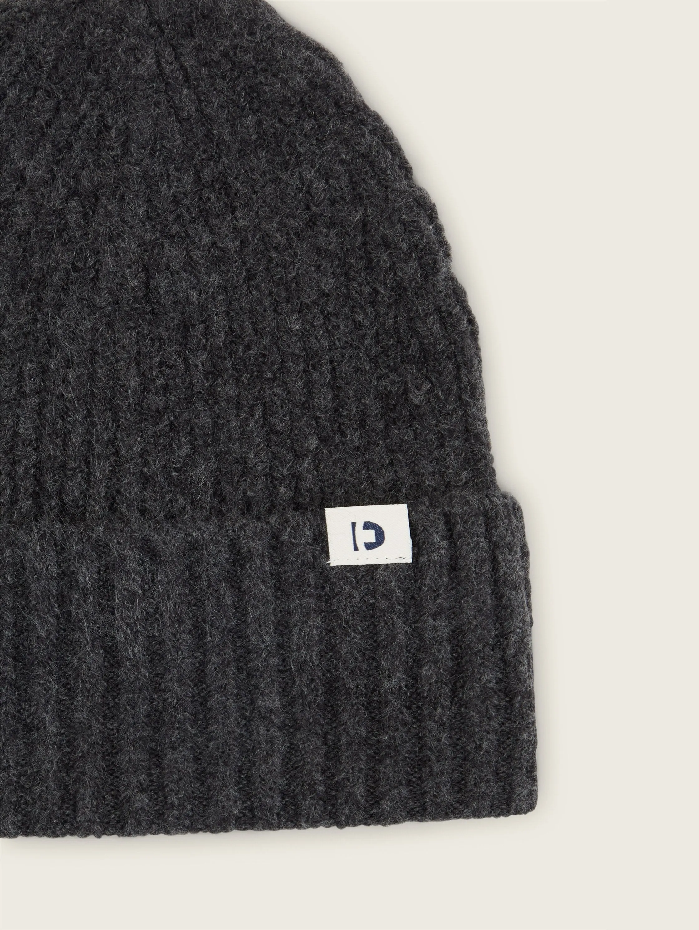 Tom Tailor Ribbed Beanies Dark Grey Hat